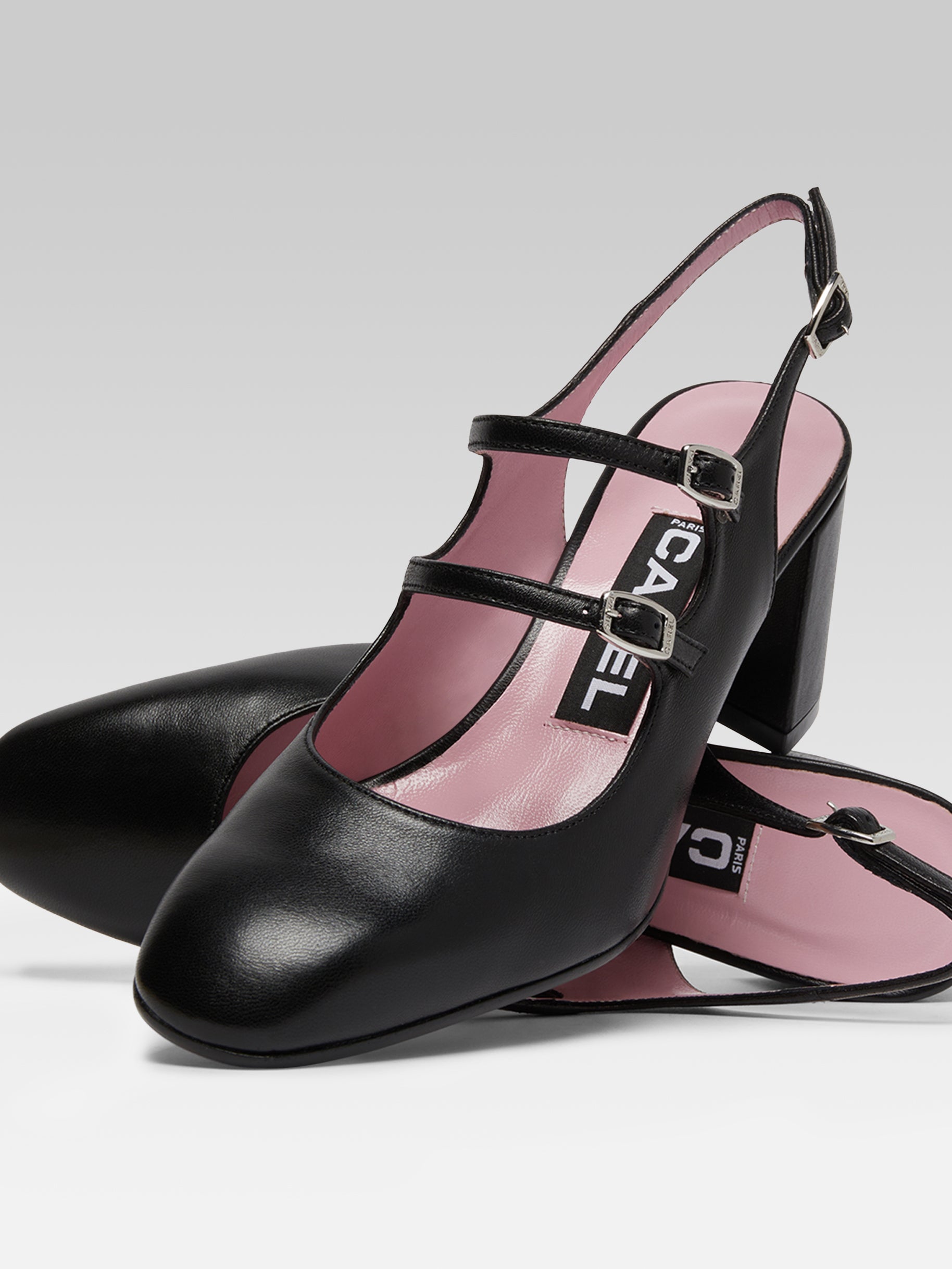Banana - Black leather slingback Mary Janes - Image number 2