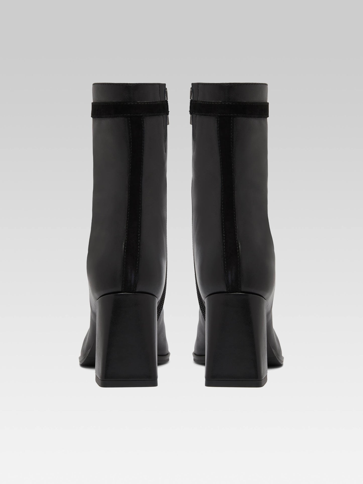 Catherine - Black leather and suede ankle boots