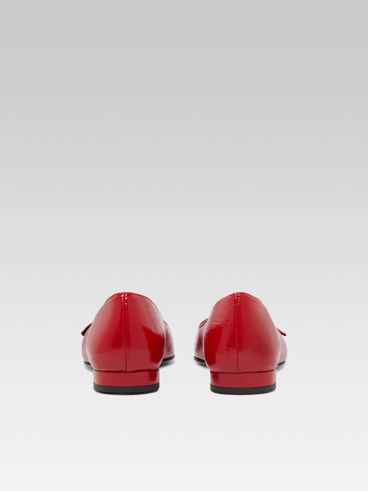 Emilie - Red naplack leather strappy ballet flats