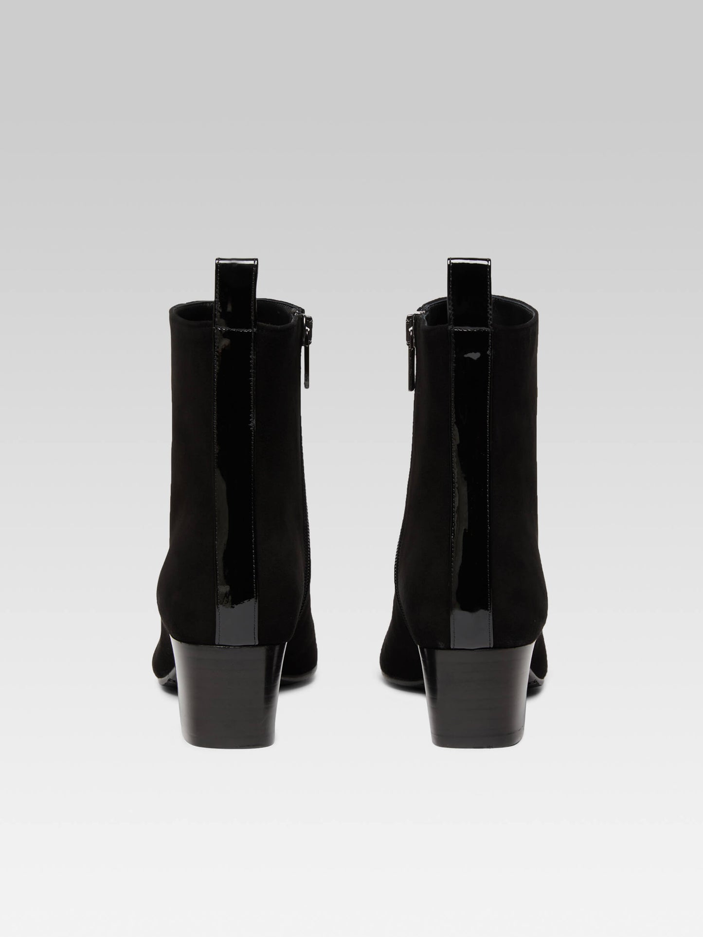 Estime - Bottines cuir velours et verni noir