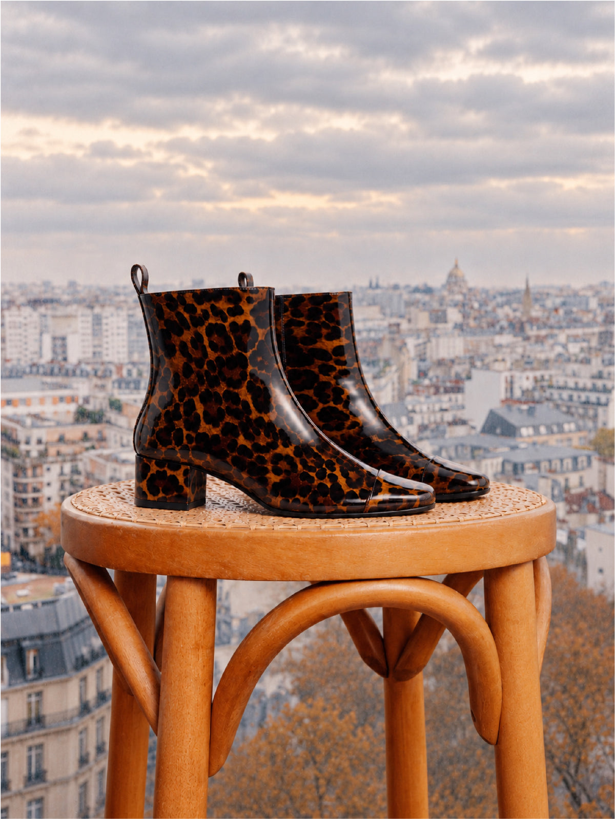 Estime - Leopard patent leather ankle boots