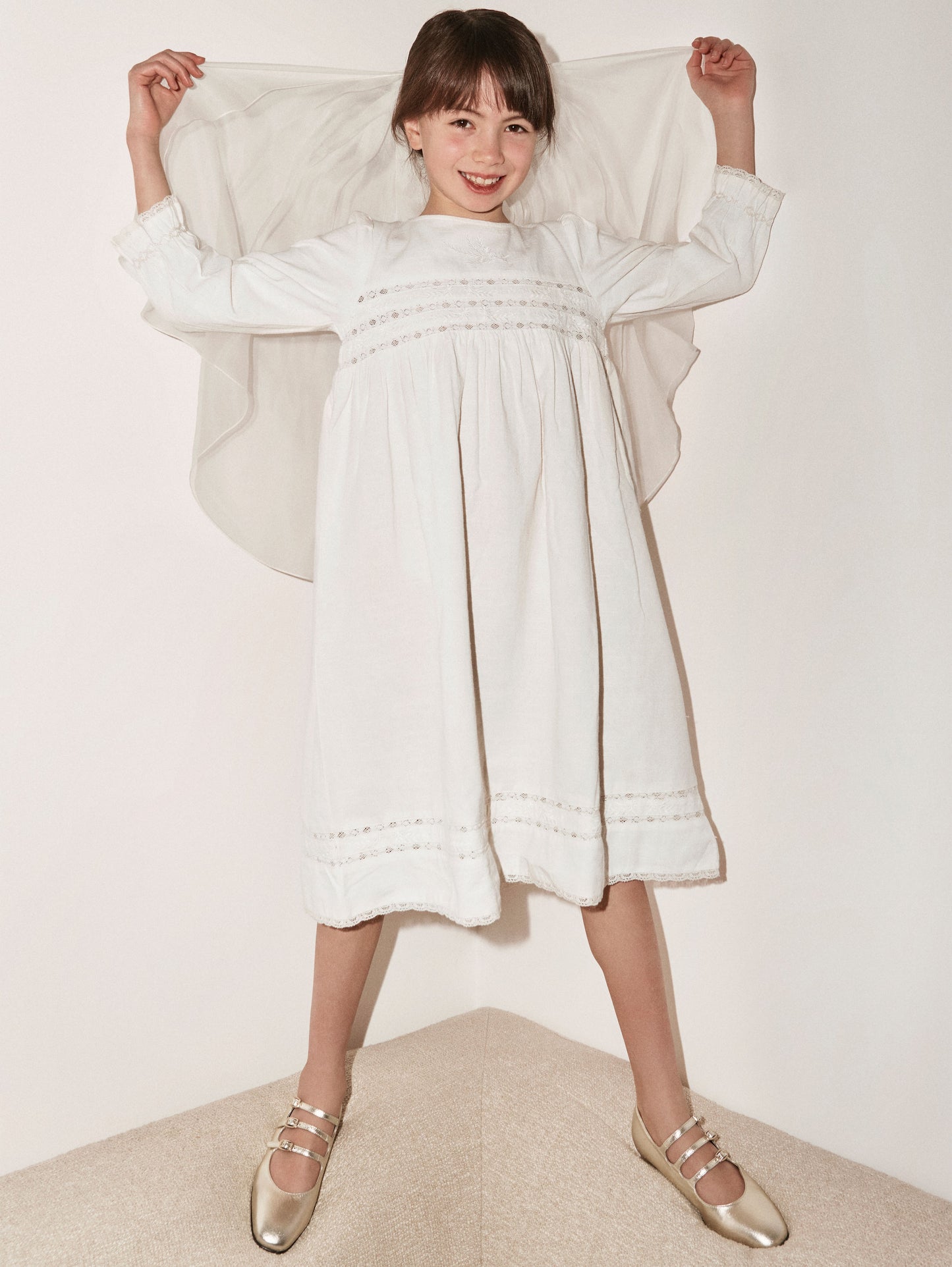 Petite Kina - Babies cuir laminé platine