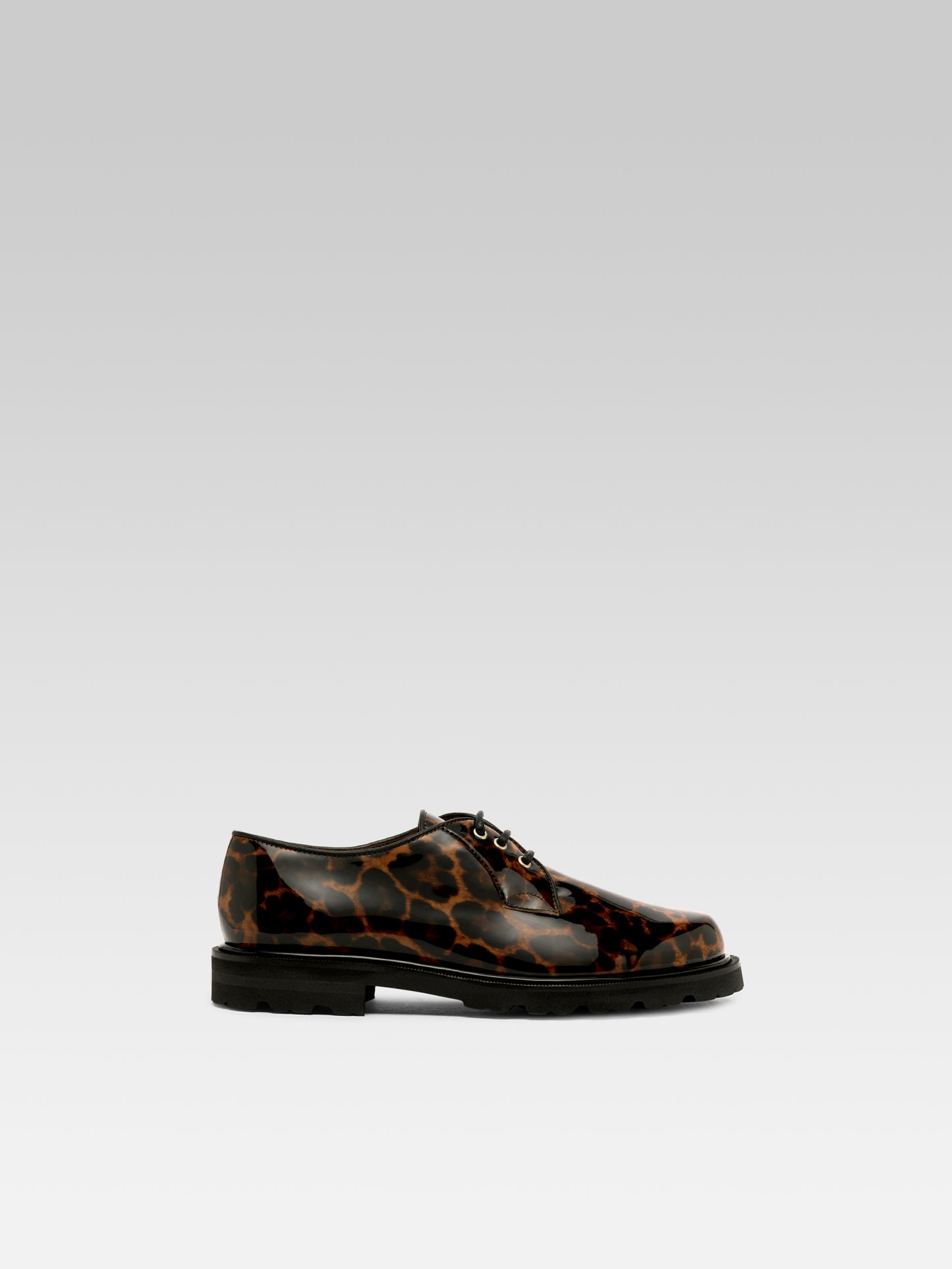 Gioia - Derbies cuir verni leopard