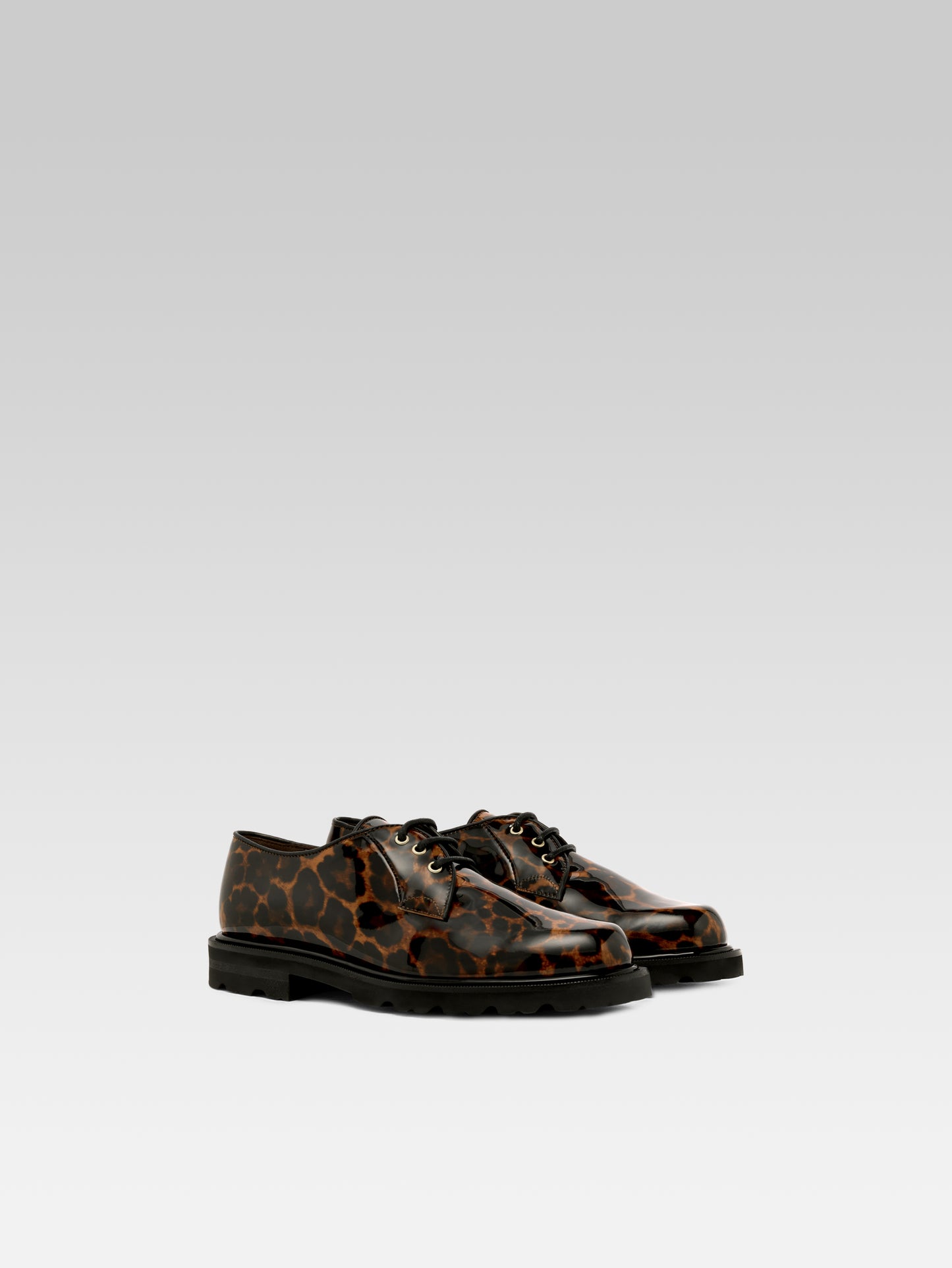 Gioia - Derbies cuir verni leopard