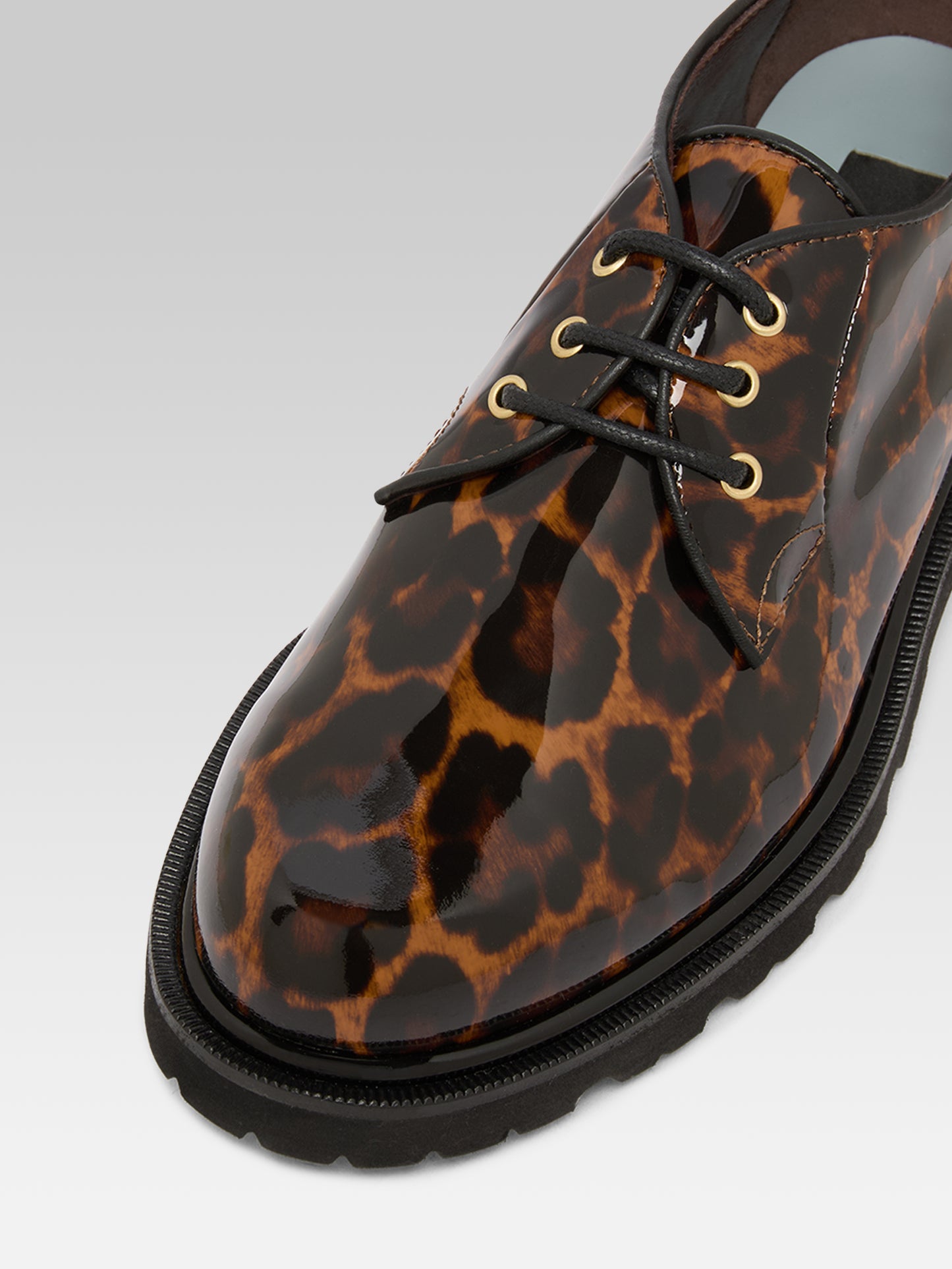 Gioia - Derbies cuir verni leopard