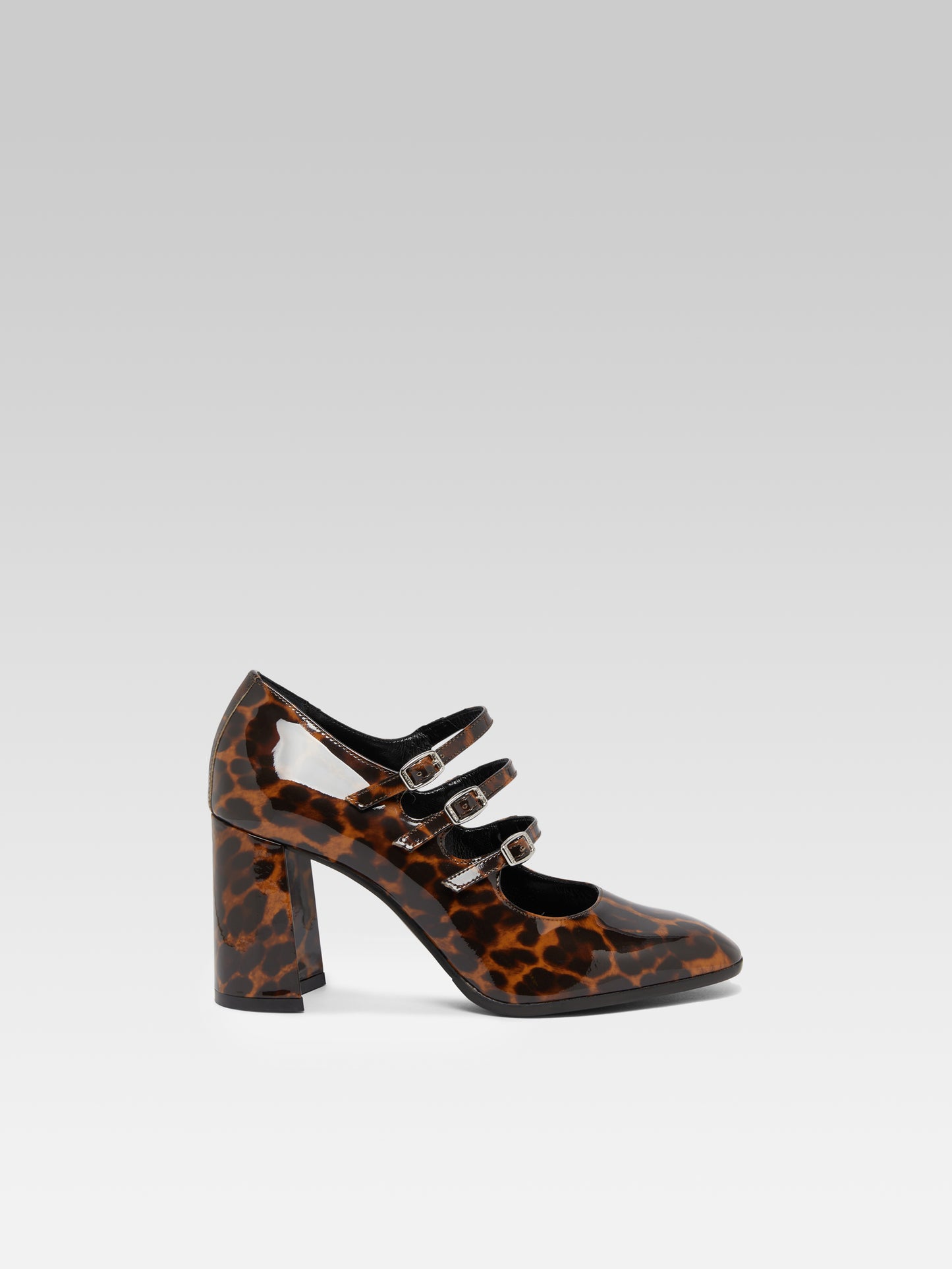 Keel - Leopard patent leather Mary Janes pumps