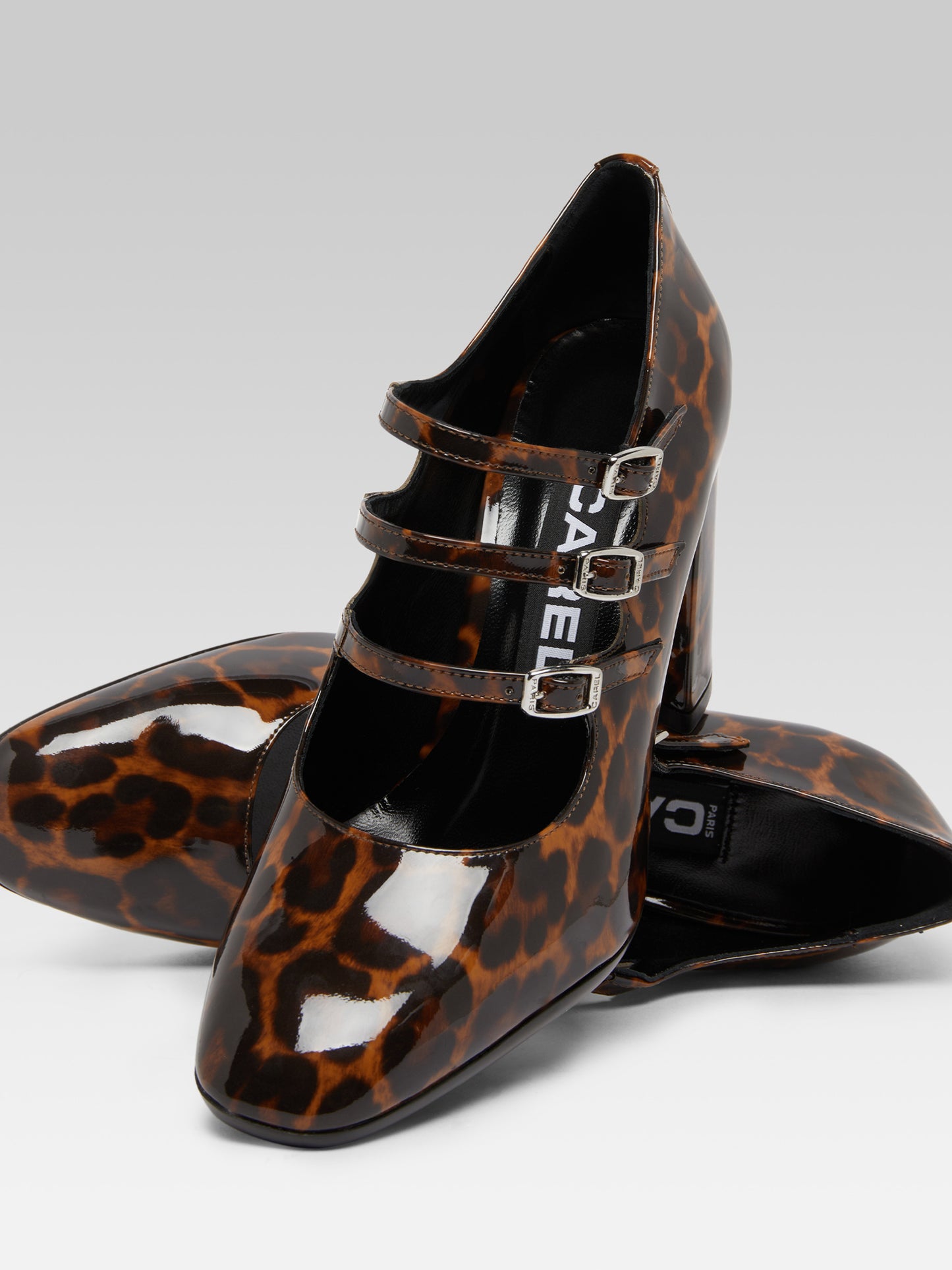 Keel - Leopard patent leather Mary Janes pumps