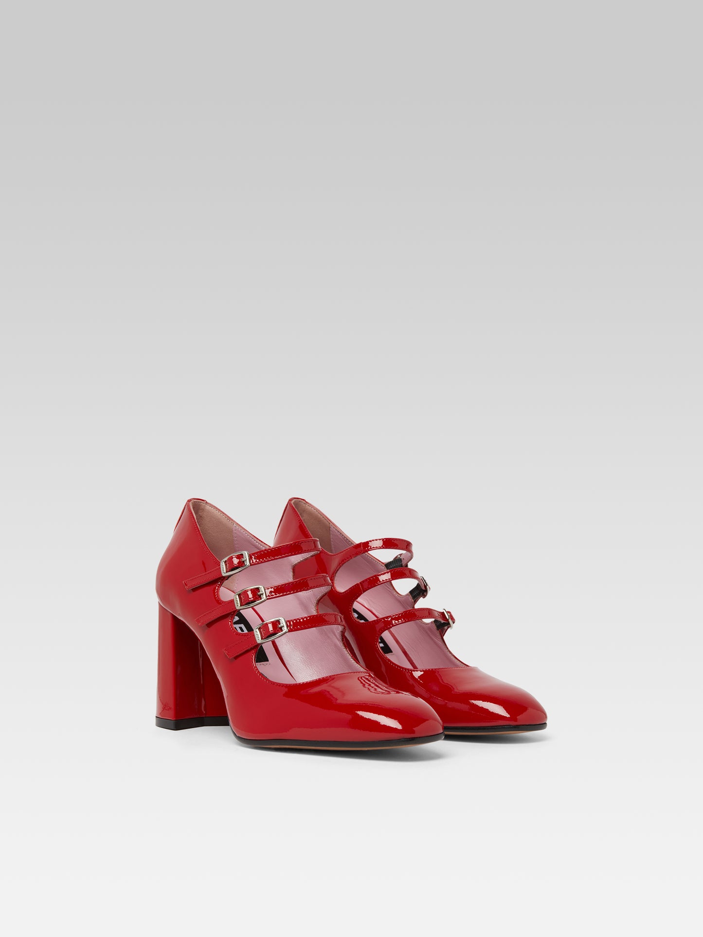 Keel - Escarpins babies cuir verni rouge