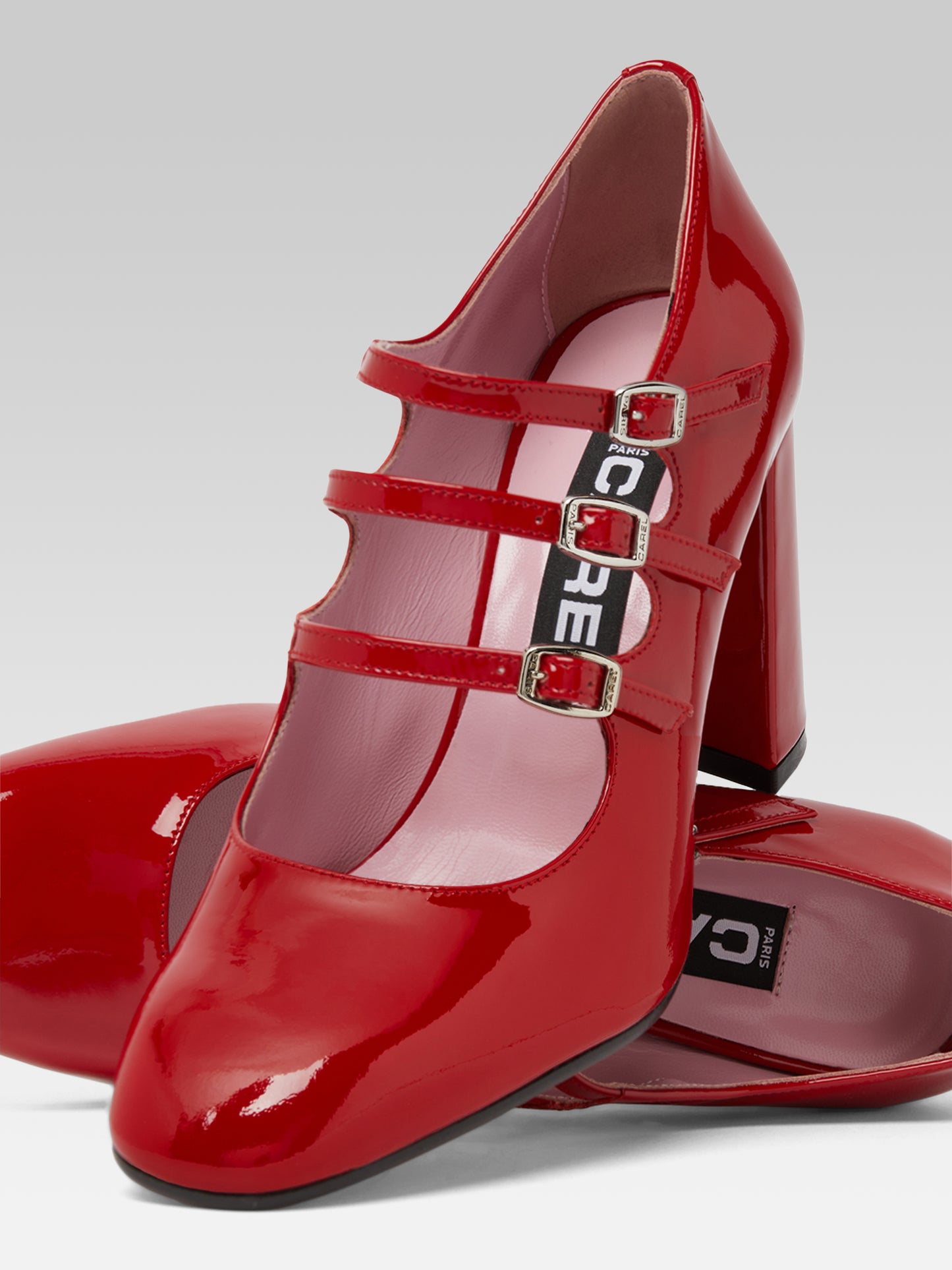 Keel - Escarpins babies cuir verni rouge