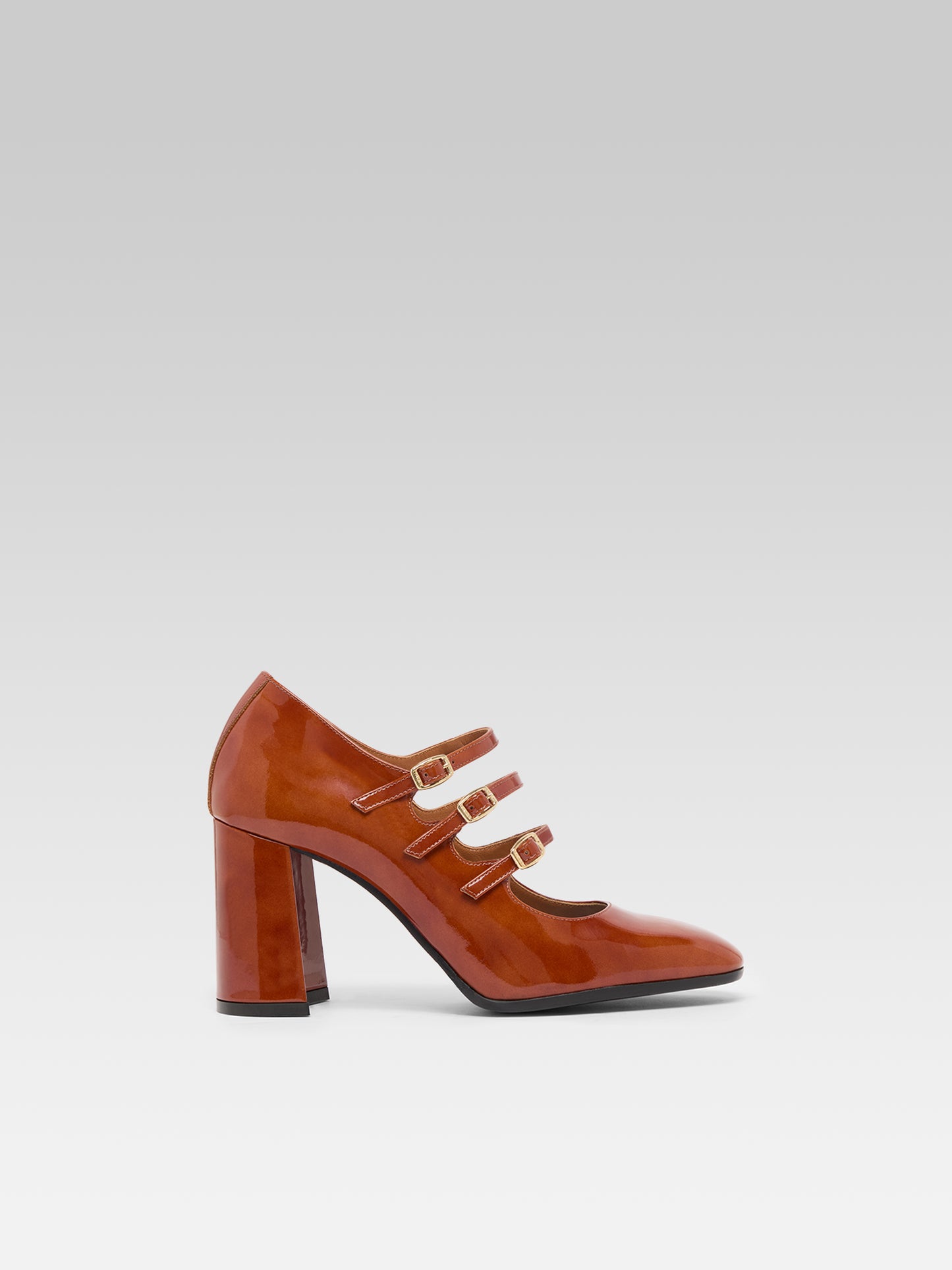 Keel - Escarpins babies cuir verni caramel