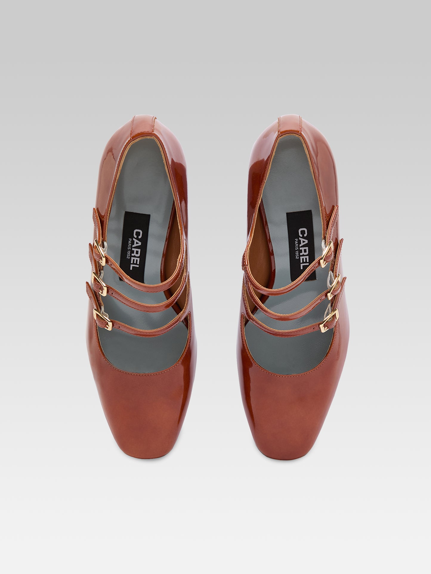 Keel - Escarpins babies cuir verni caramel