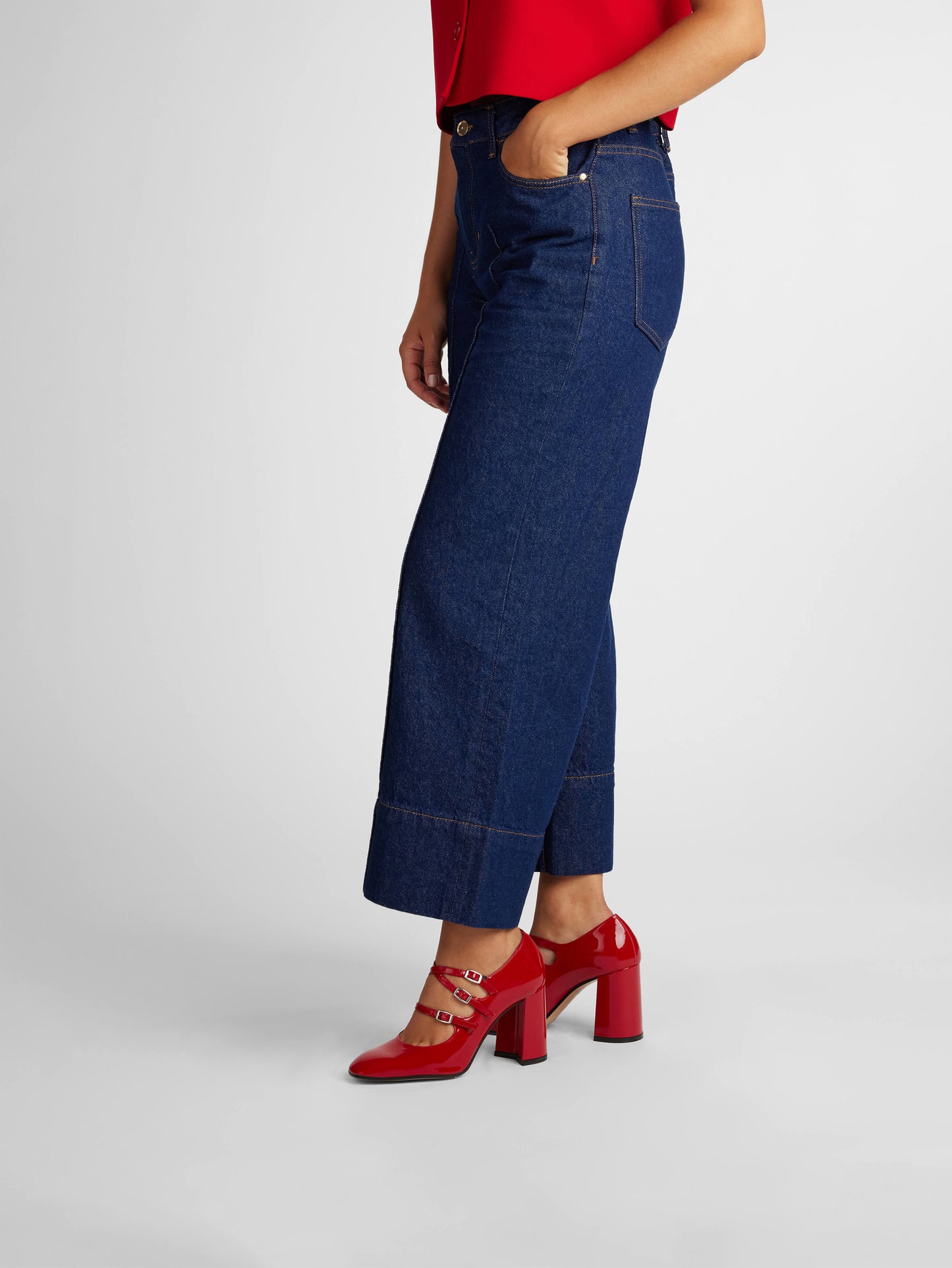 Keel - Escarpins babies cuir verni rouge