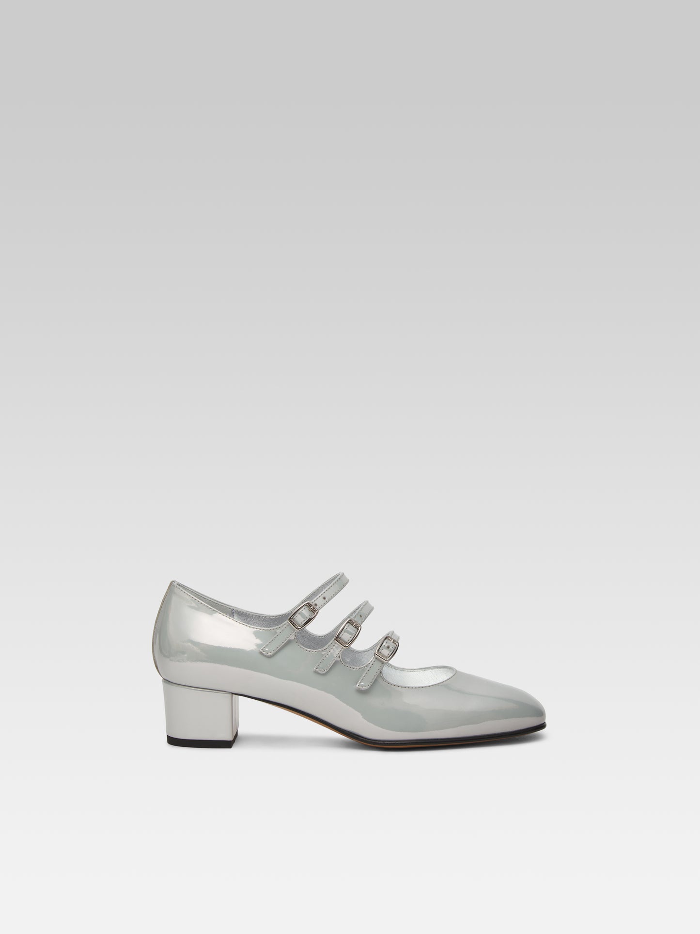 Kina - White reflex patent leather Mary Janes pumps