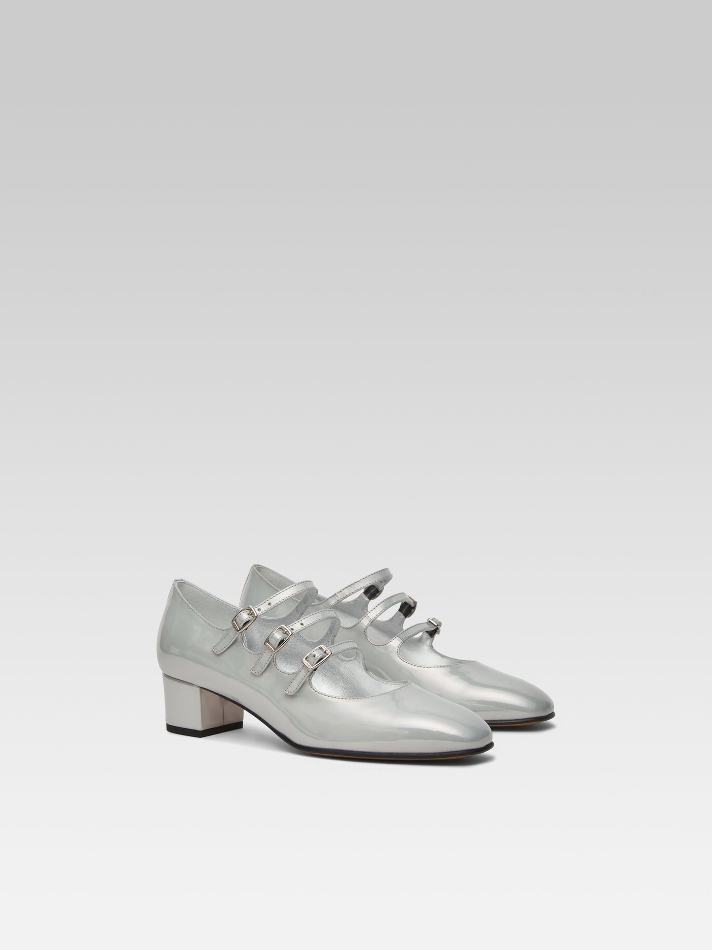 Kina - White reflex patent leather Mary Janes pumps