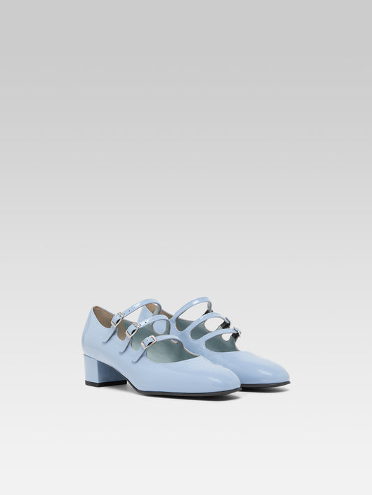 Kina - Escarpins babies cuir verni bleu ciel - Image numéro 2