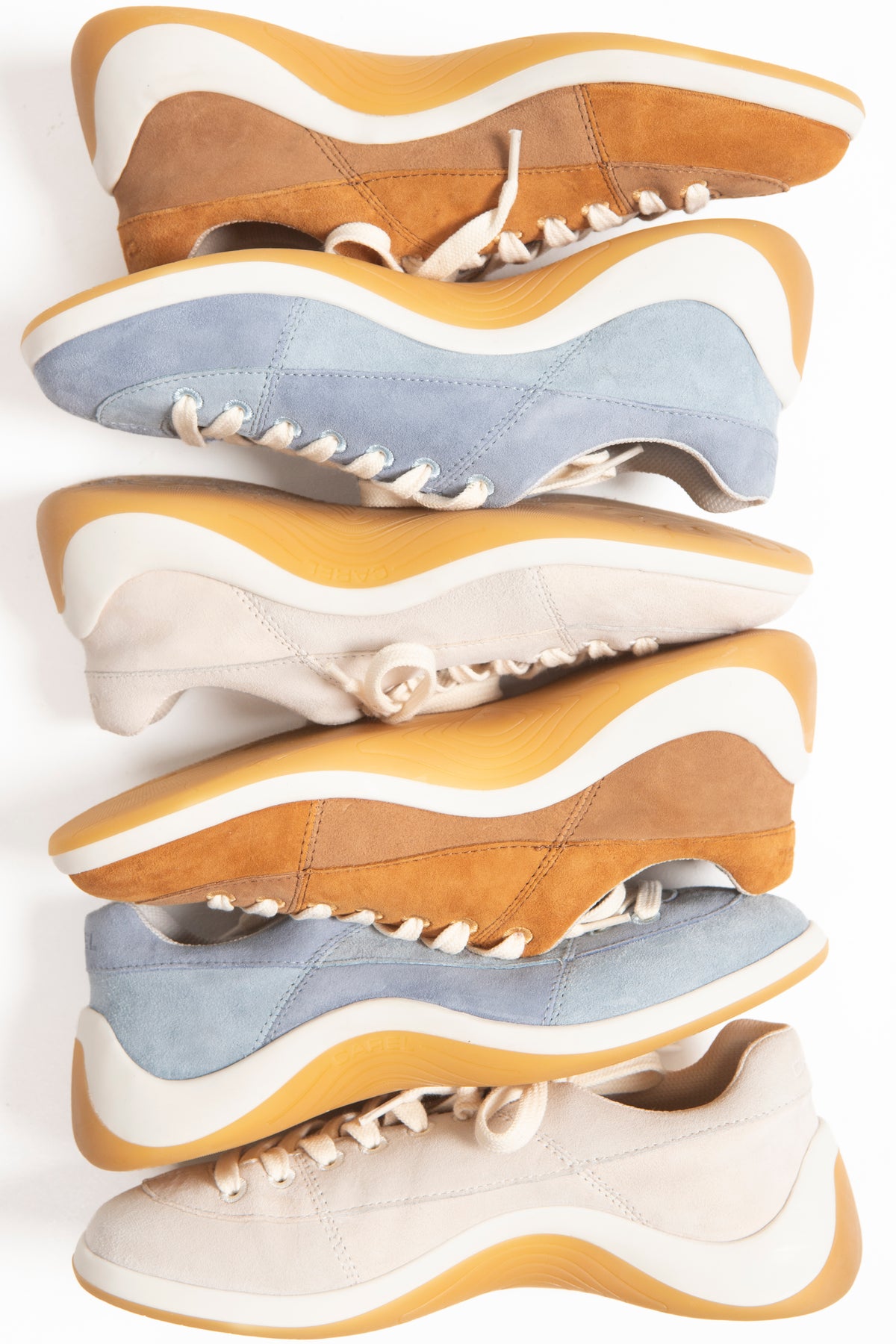 Jane - Two-tone beige suede leather tennis shoes