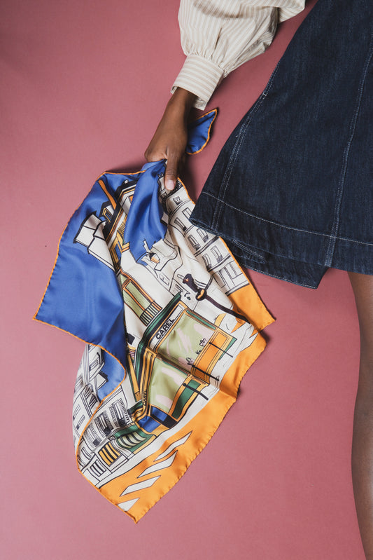 Marais - Multicolored printed silk scarf - Image number 6