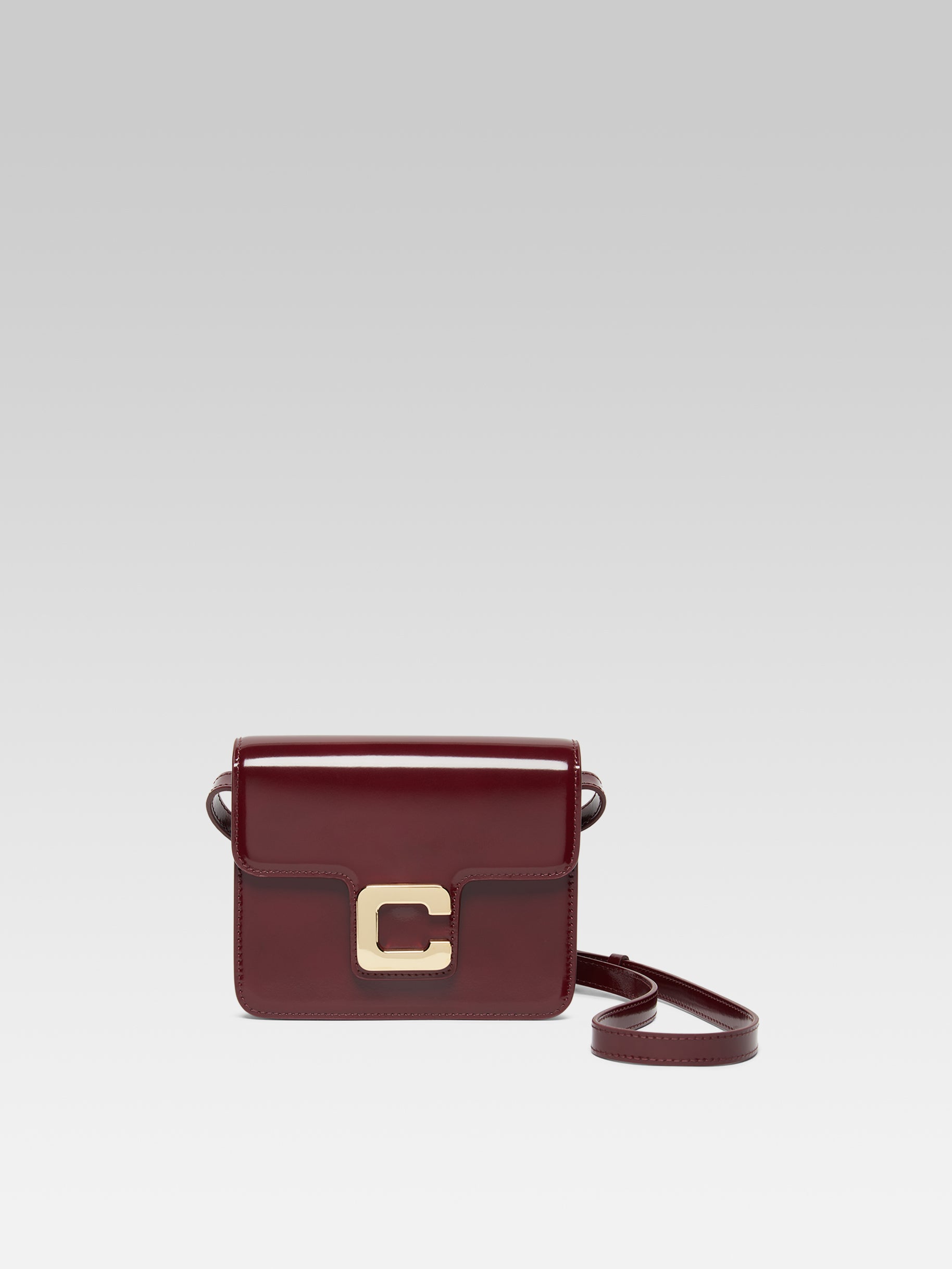 Mini Sorbonne Burgundy glossy leather bag - Main Image