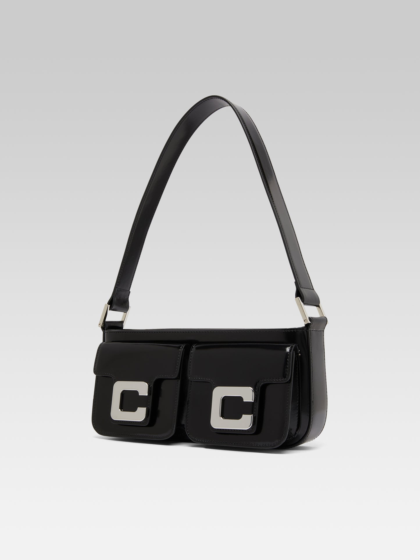 Mimi - Black glossy leather bag