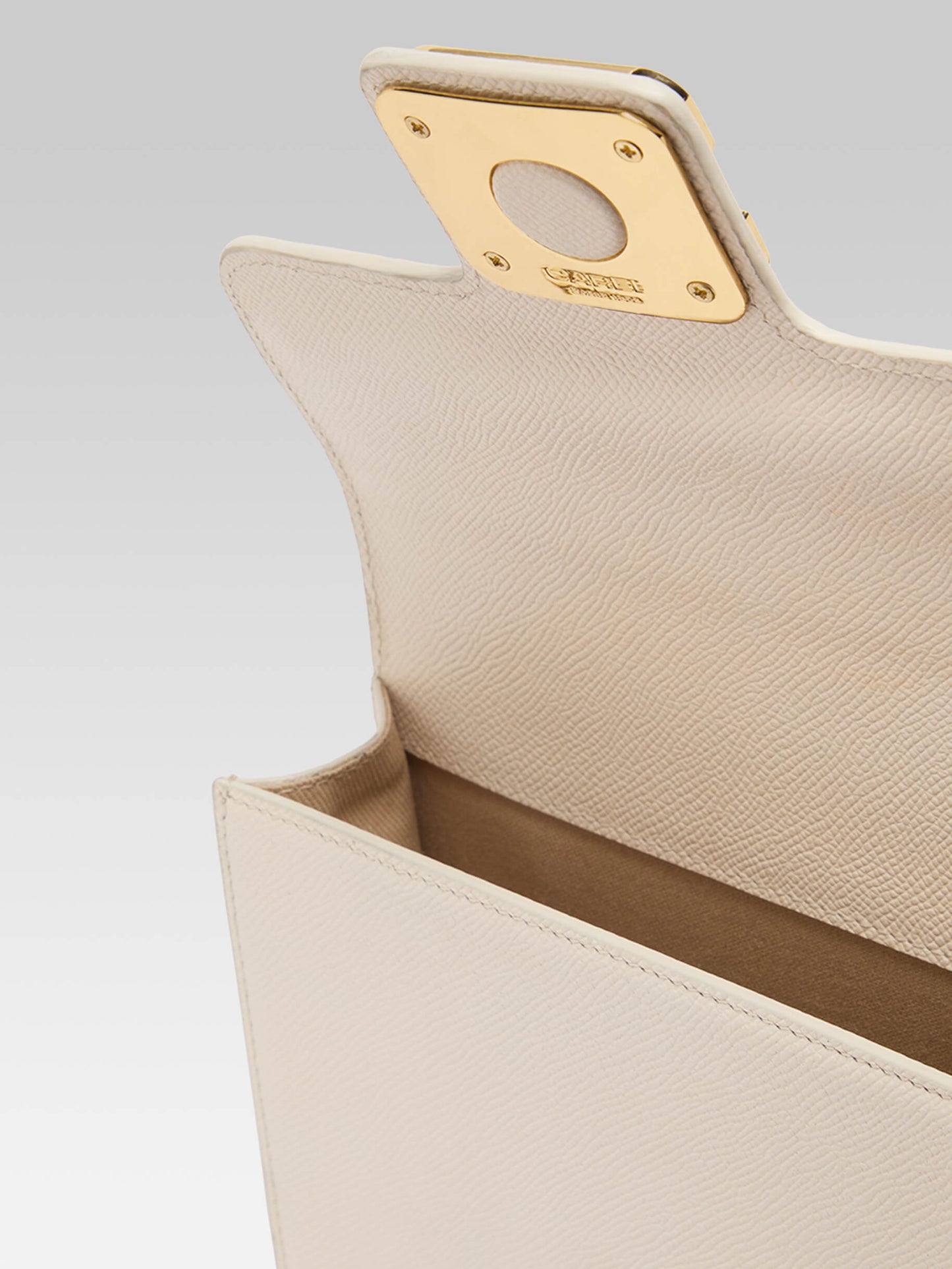 Mini Sorbonne - Sac cuir grainé ivoire