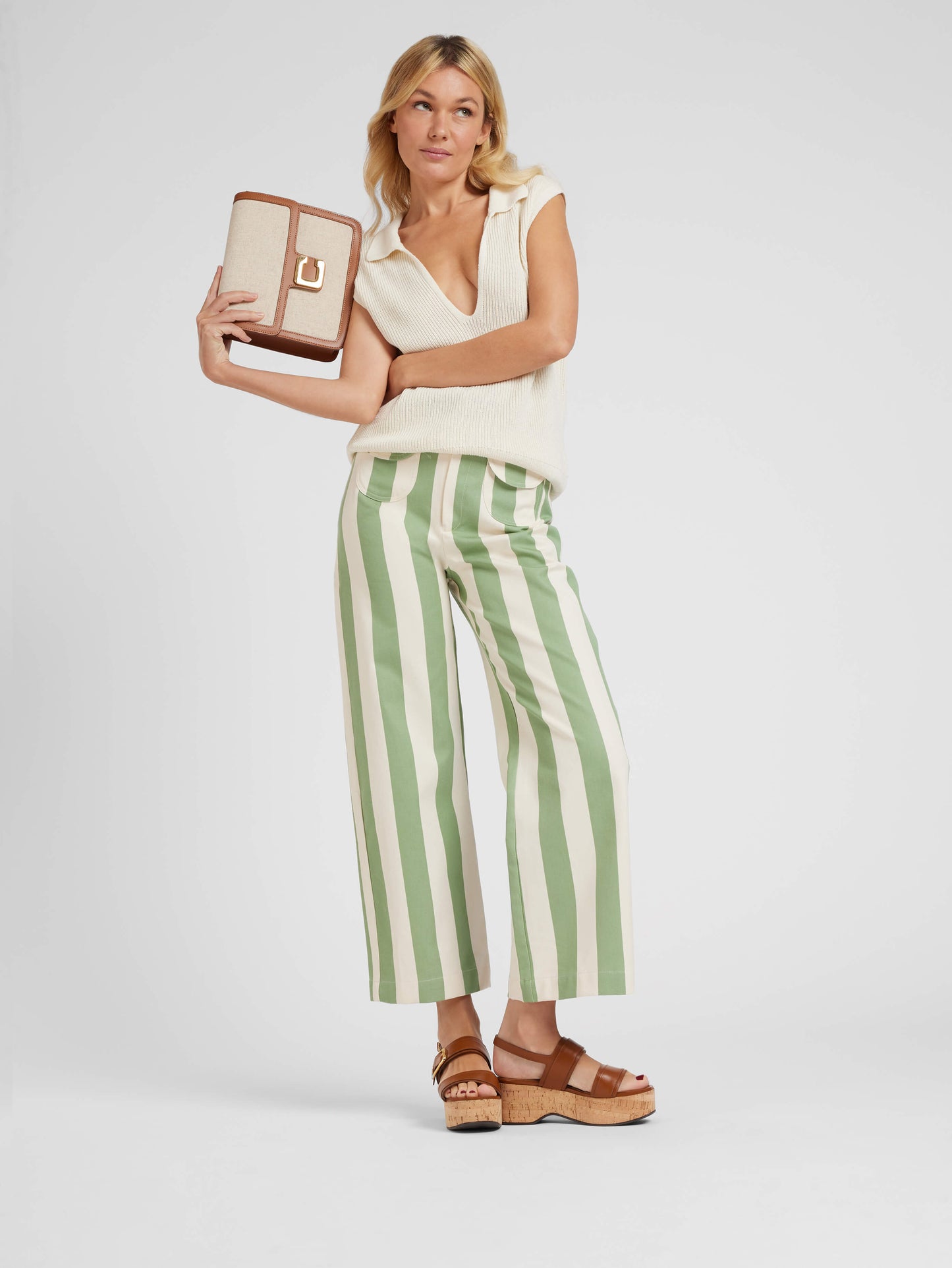 Francine - Cognac leather platform sandals