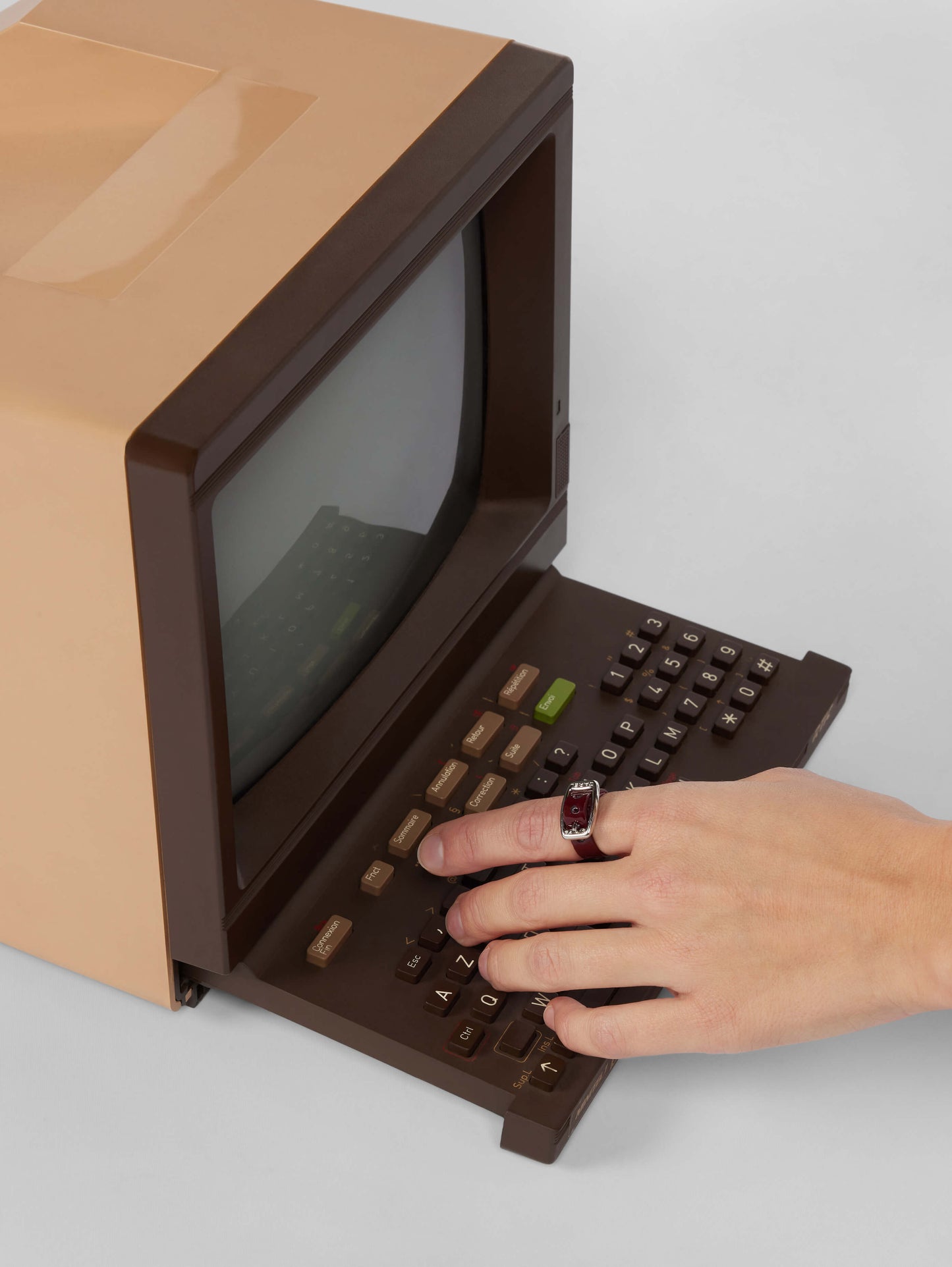 Bague - Cuir verni upcyclé bordeaux