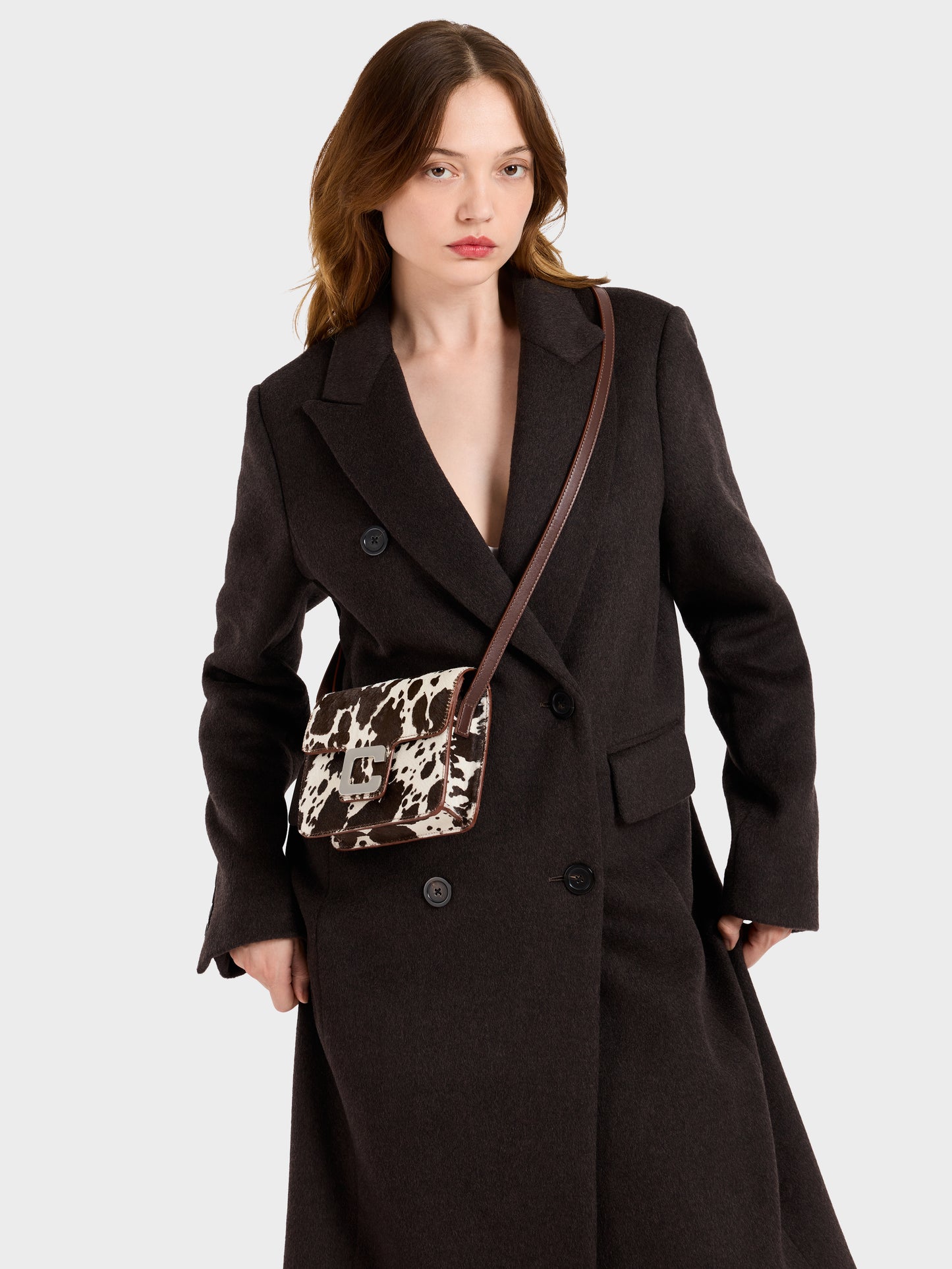 Mini Sorbonne - Sac cuir pony imprimé vache