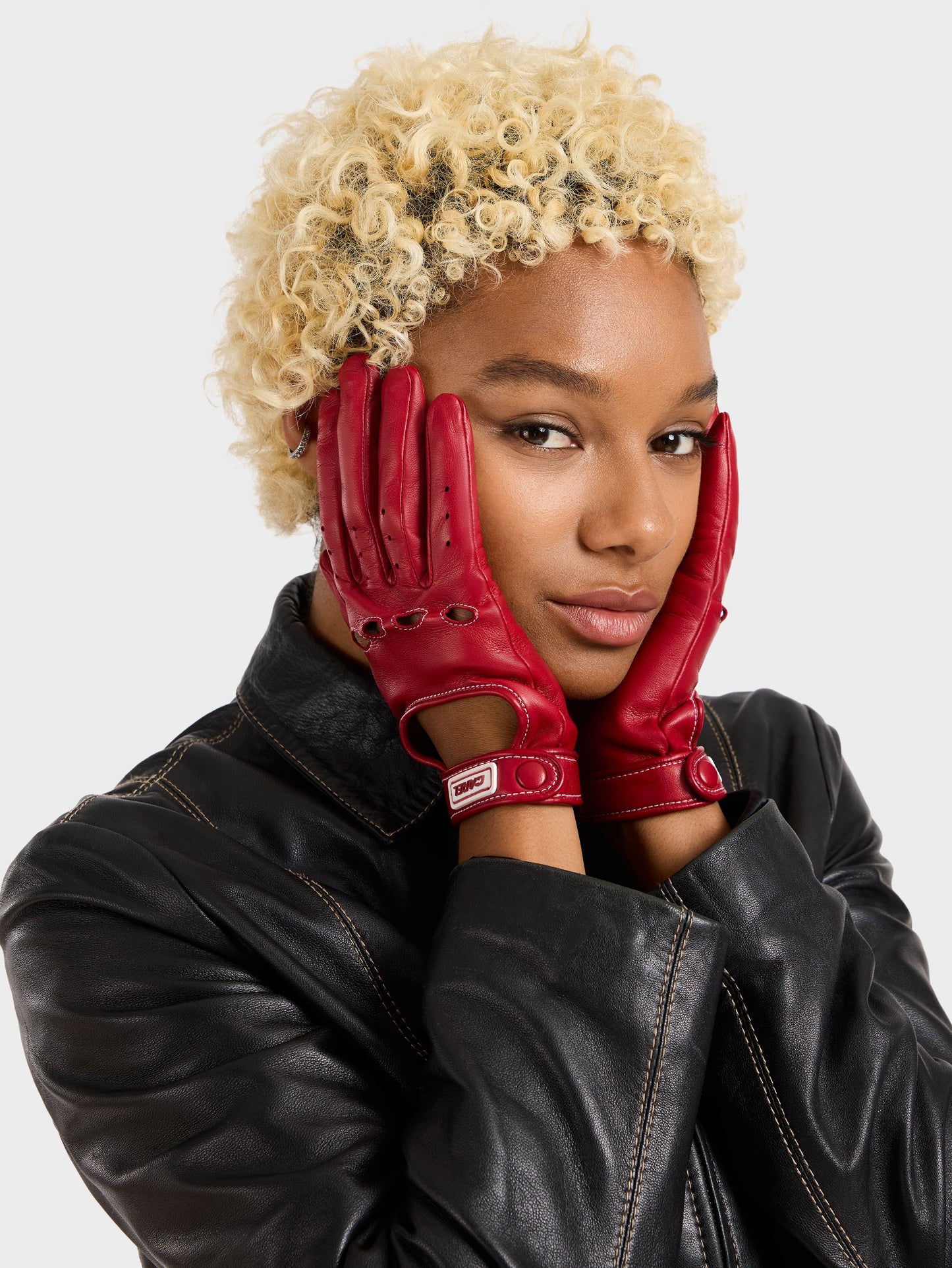 Rose - Red leather gloves