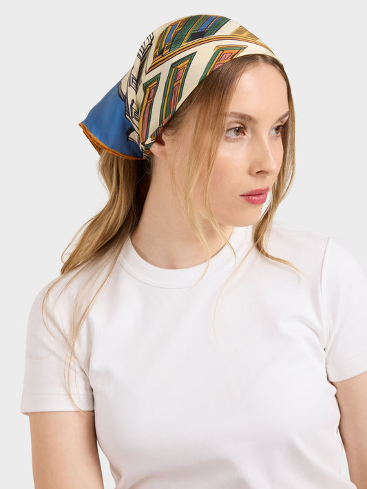 Marais - Multicolored printed silk scarf - Image number 5