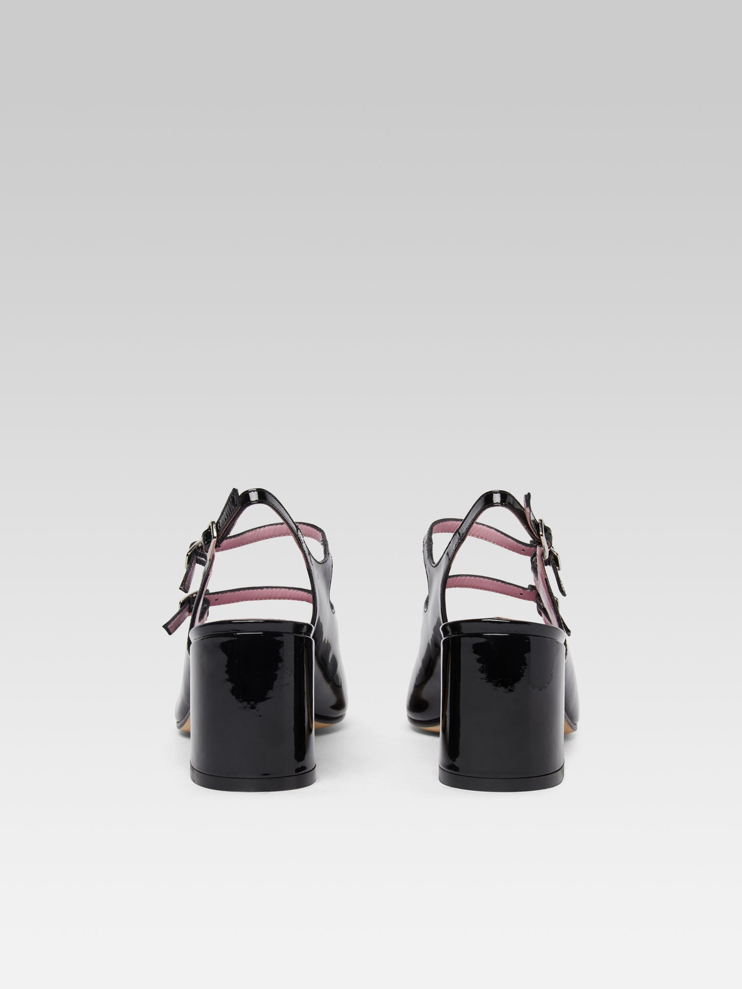 Papaya - Black and ivory patent leather slingback Mary Janes