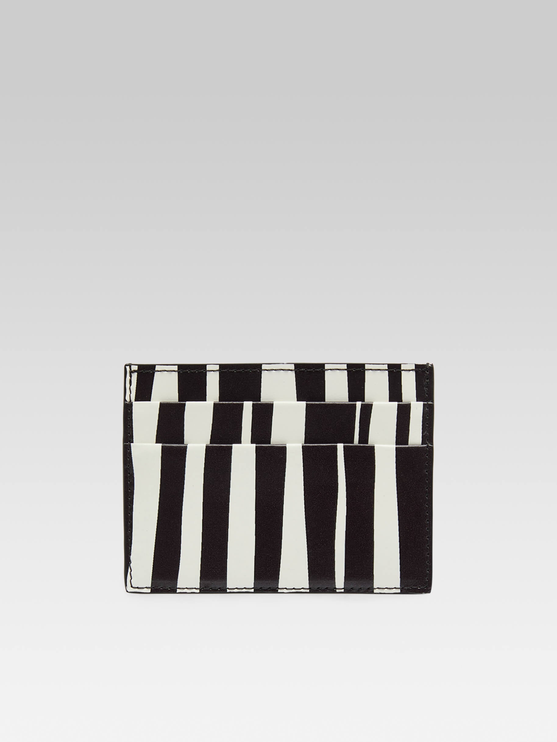 Porte Carte - Porte carte cuir imprimé upcyclé noir et blanc