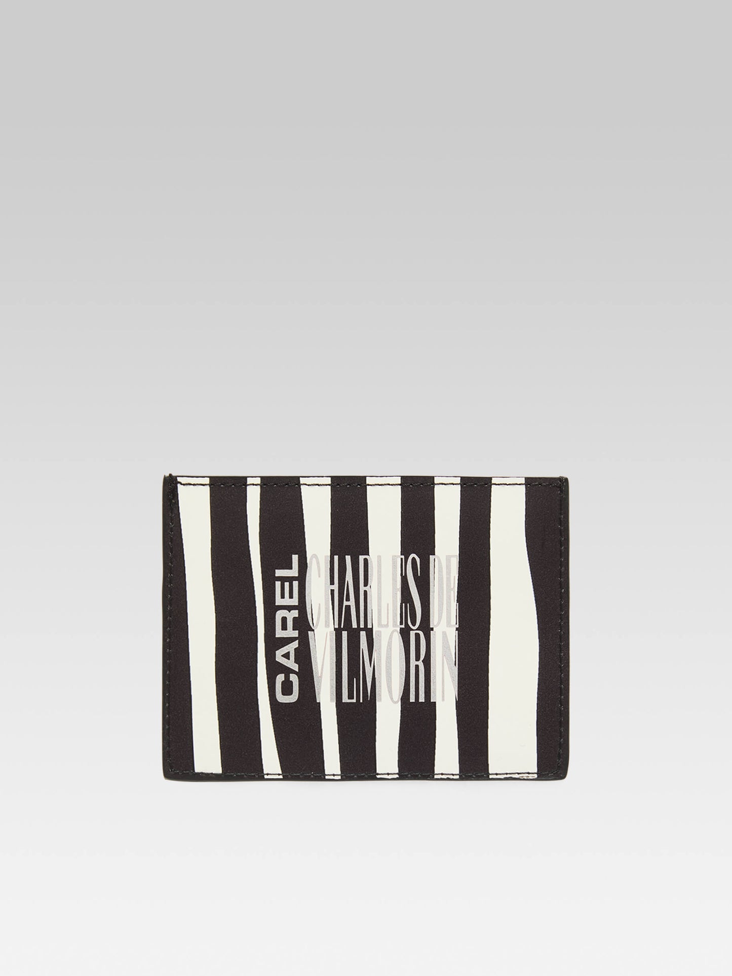 Porte Carte - Porte carte cuir imprimé upcyclé noir et blanc