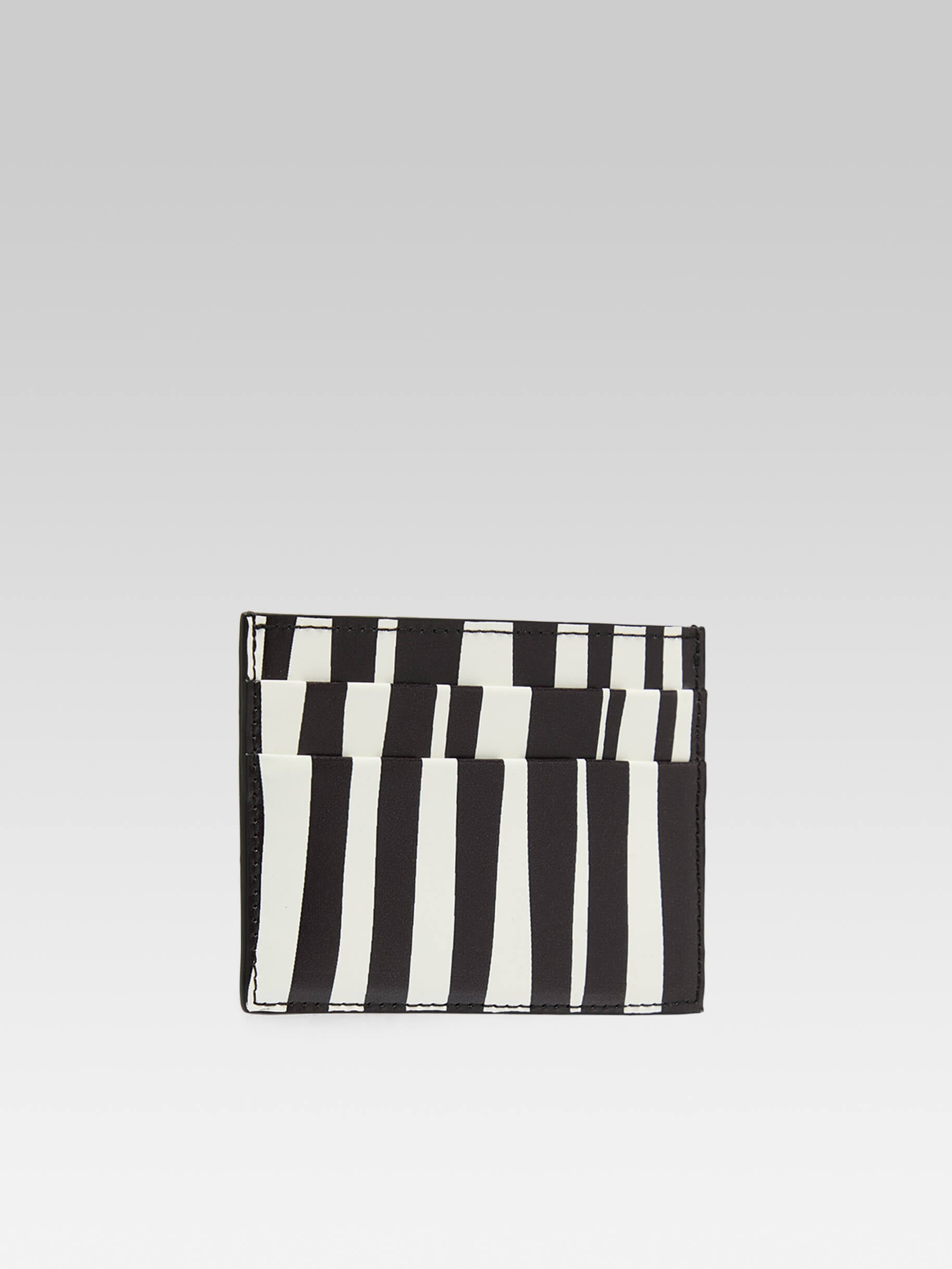 Porte Carte - Porte carte cuir imprimé upcyclé noir et blanc - Image numéro 3