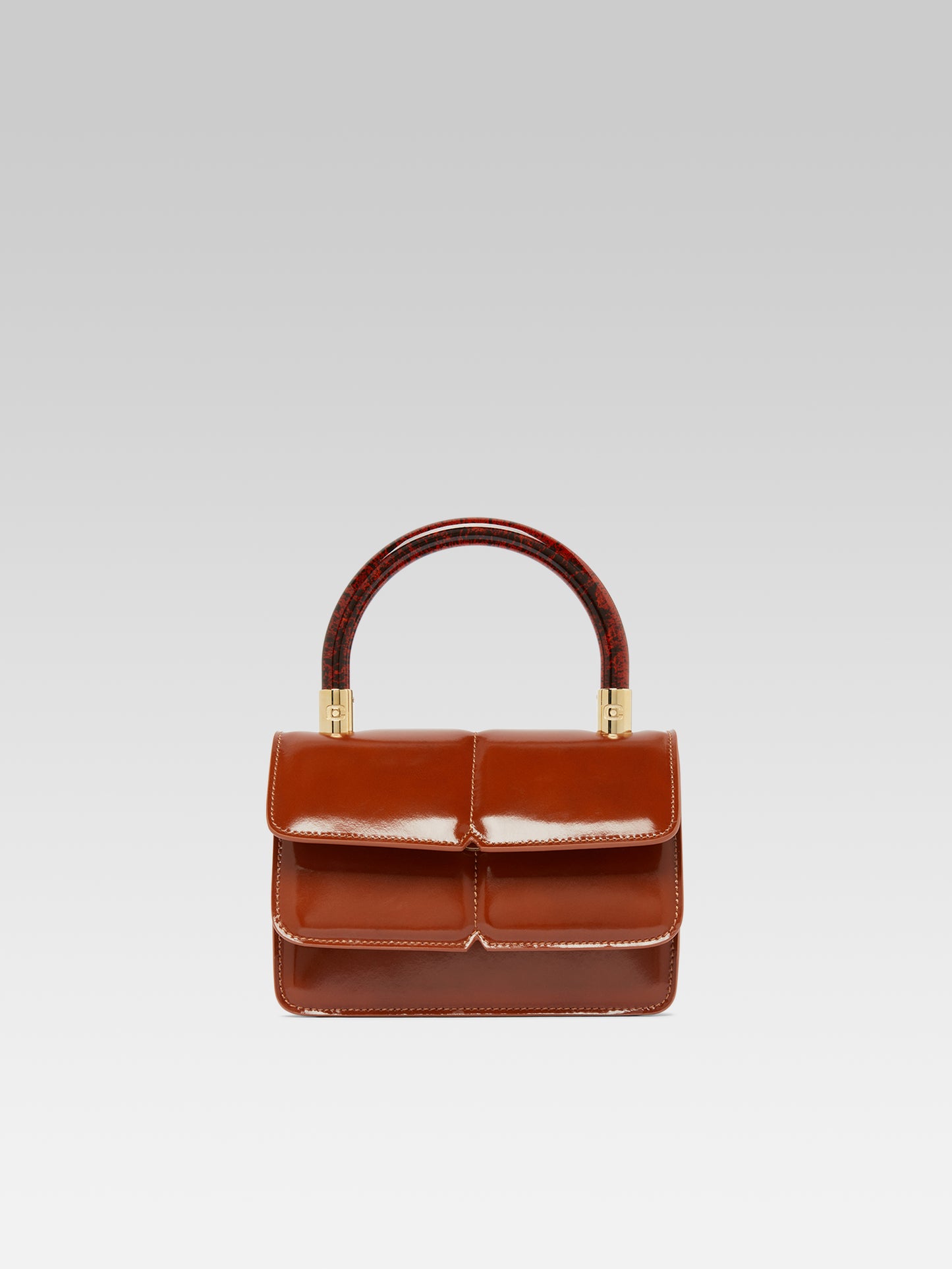 Simone - Camel glazed leather handbag