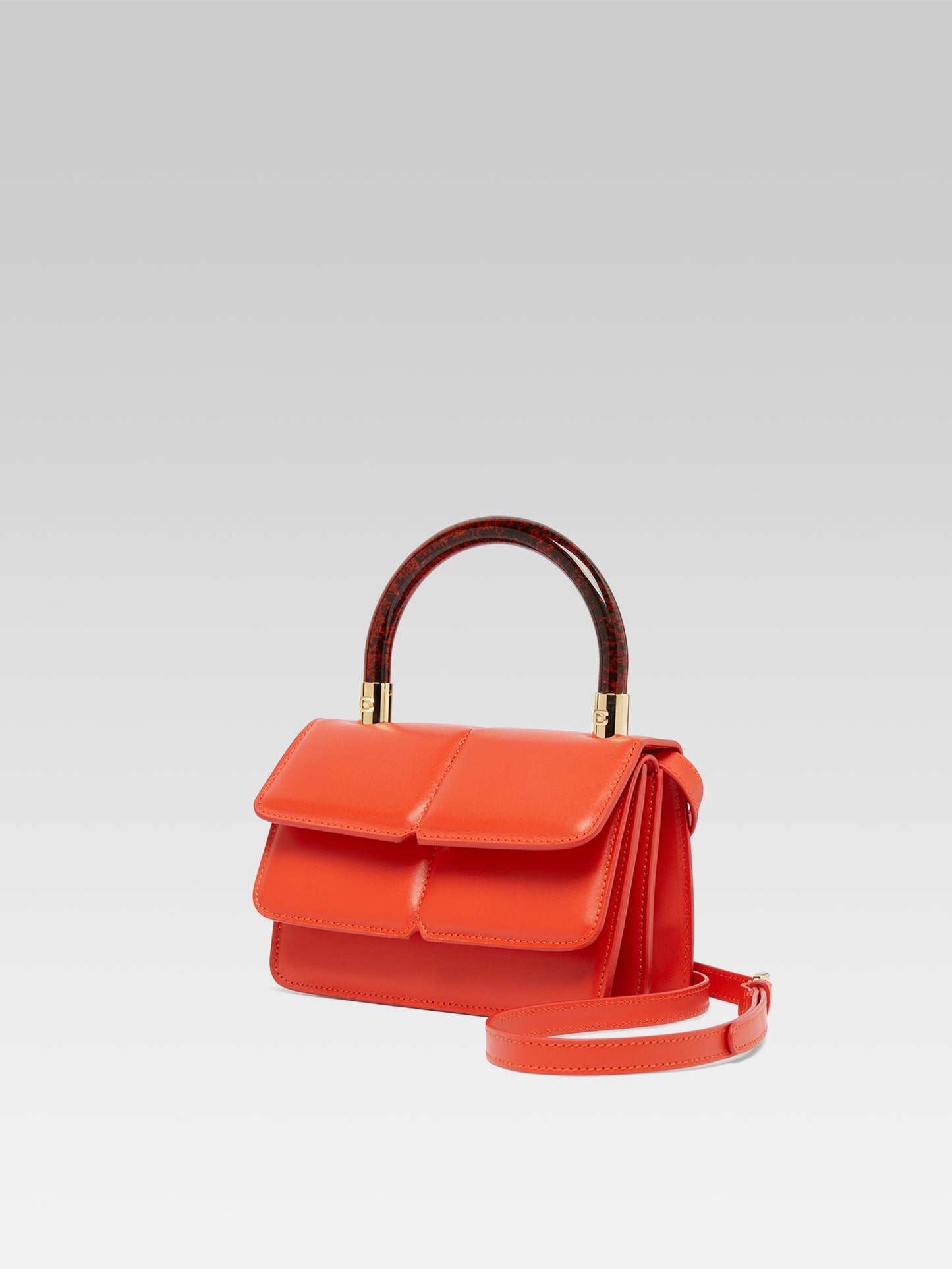 Simone - Sac à main cuir upcyclé orange