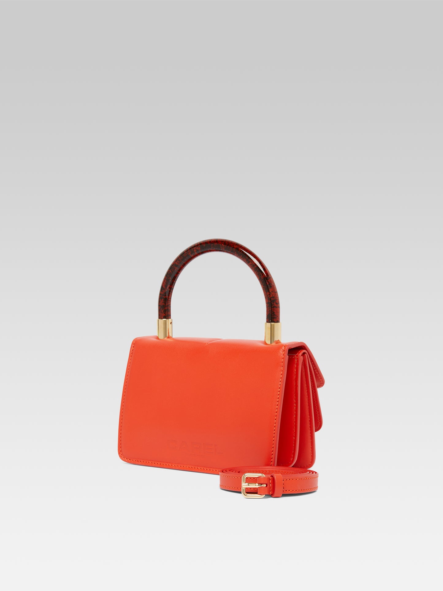 Simone - Sac à main cuir upcyclé orange