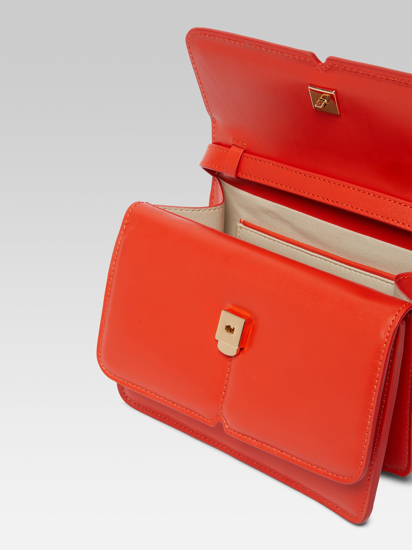 Simone - Sac à main cuir upcyclé orange