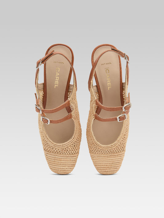 Thalma - Natural raffia slingback Mary Janes - Image number 4