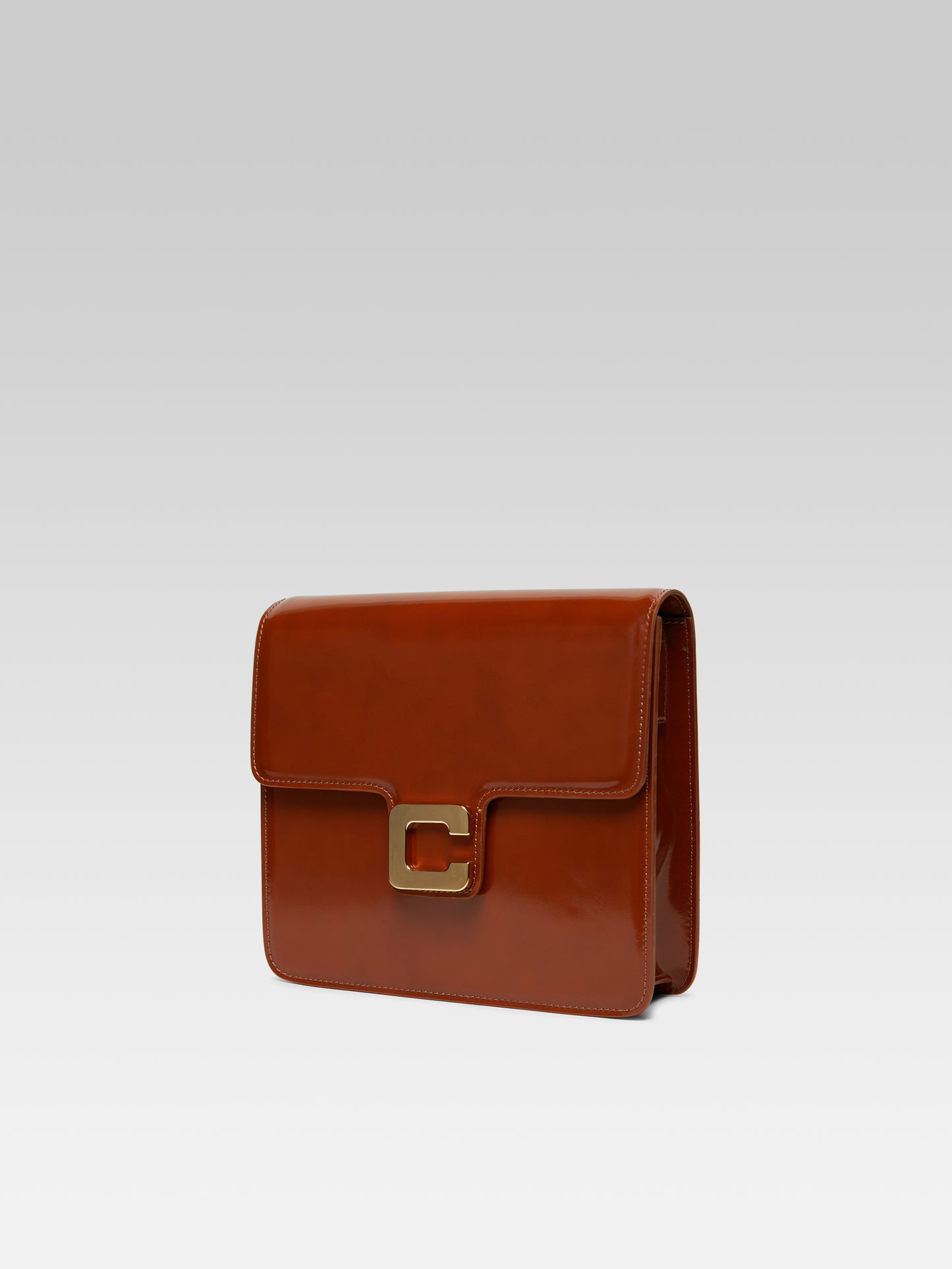 Sorbonne - Cognac glossy leather bag