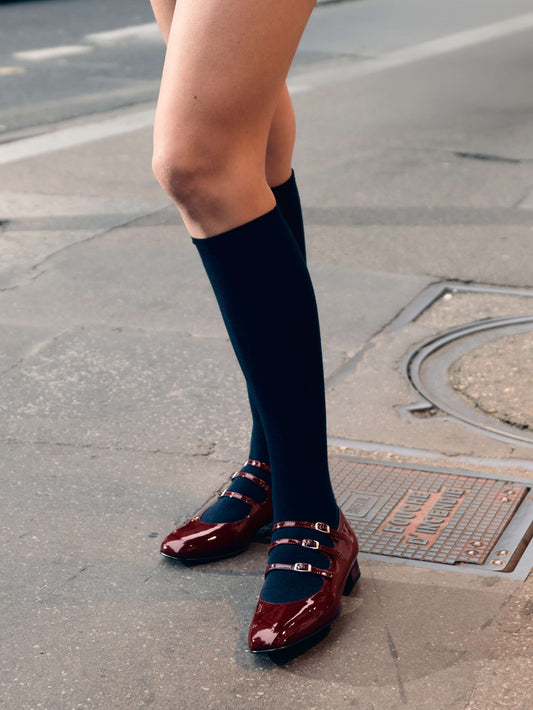 Ariana - Burgundy patent leather Mary Janes ballet flats - Image number 8