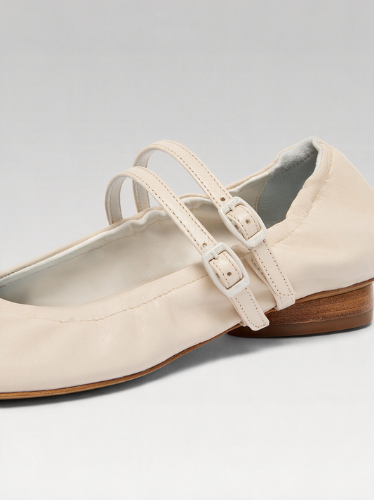 Tatiana - Ballerines babies cuir ivoire - Image numéro 4
