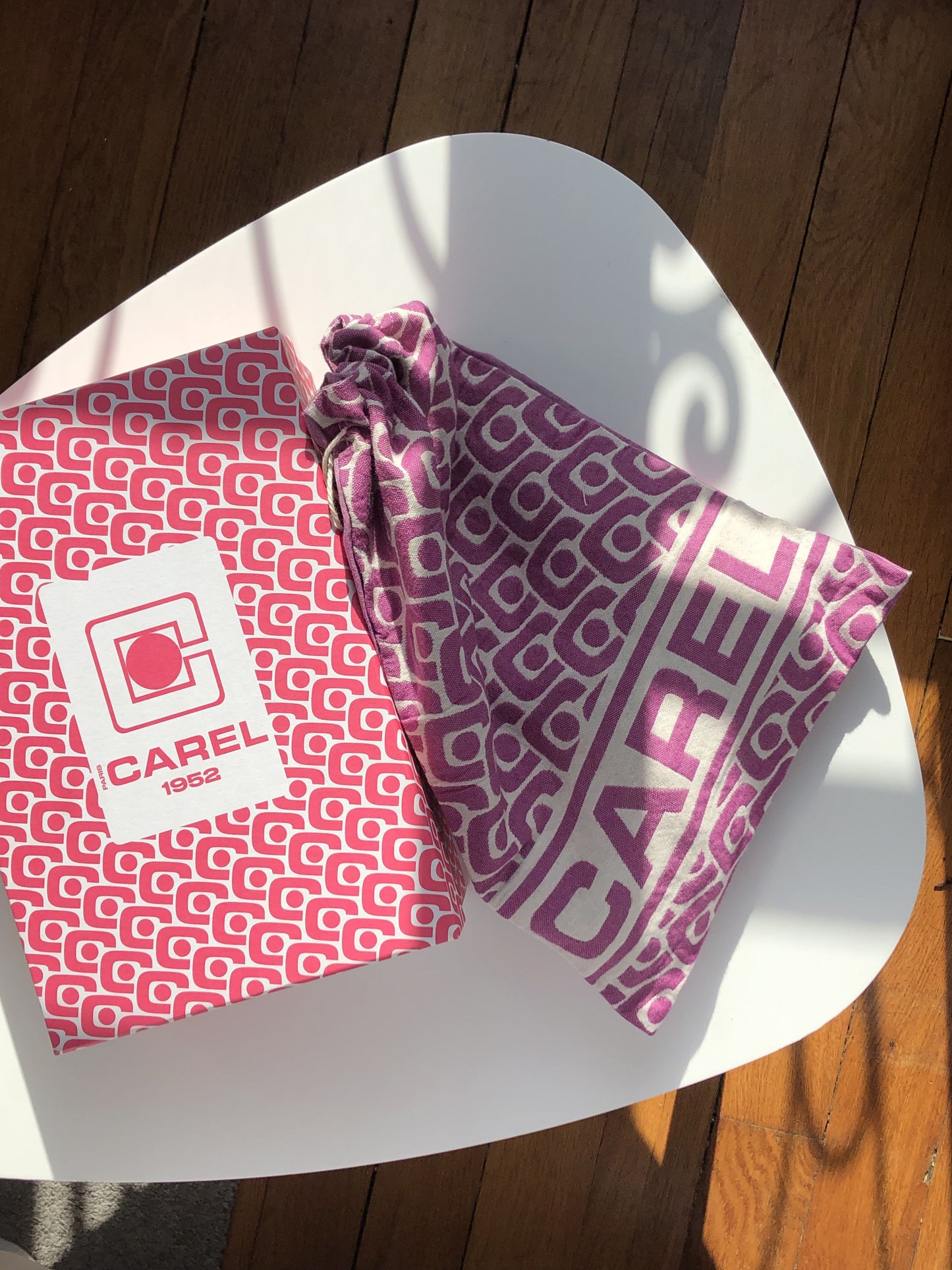 Pochon - Pochon violet tissage jacquard