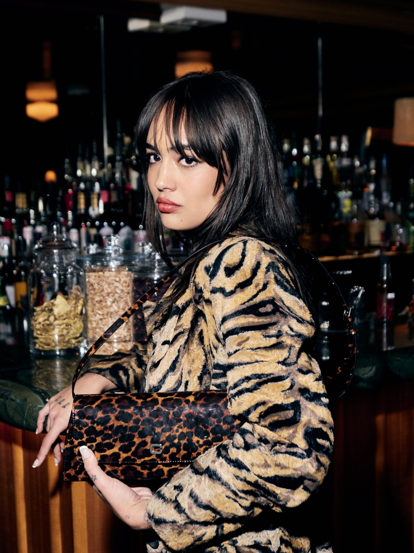 Madeleine - Leopard patent leather shoulder bag