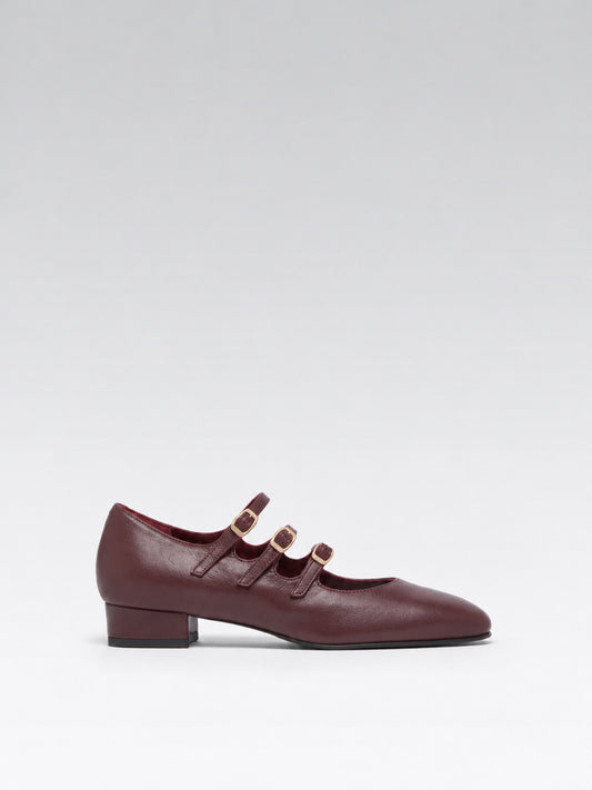 Ariana  - Ballerines babies cuir bordeaux