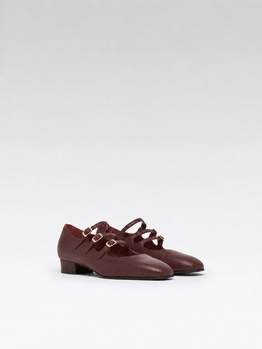 Ariana - Ballerines babies cuir bordeaux - Image numéro 2