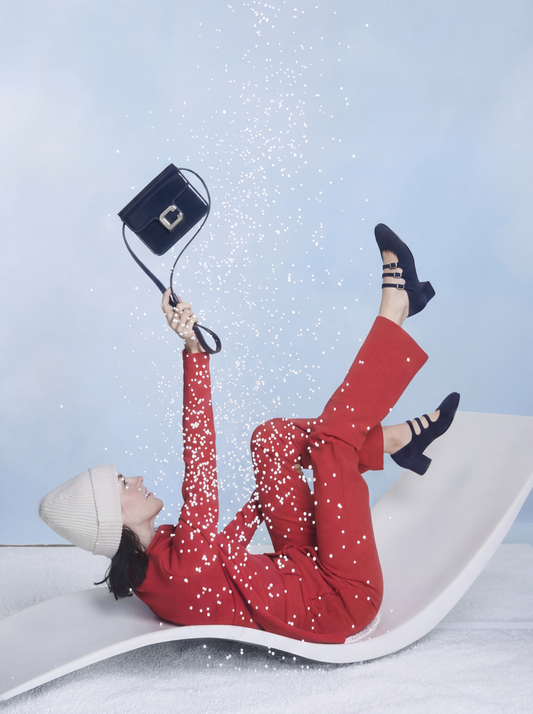 Kina - Upcycled navy suede Mary Jane pumps - Image number 3