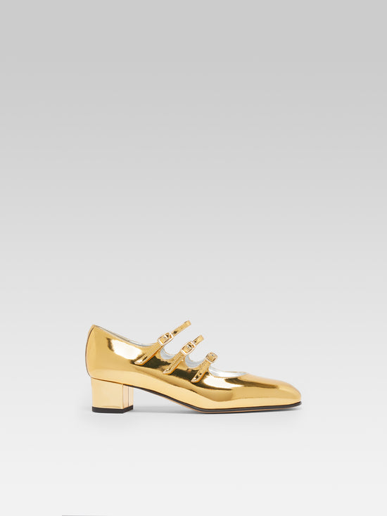 carel KINA Escarpins babies cuir miroir or