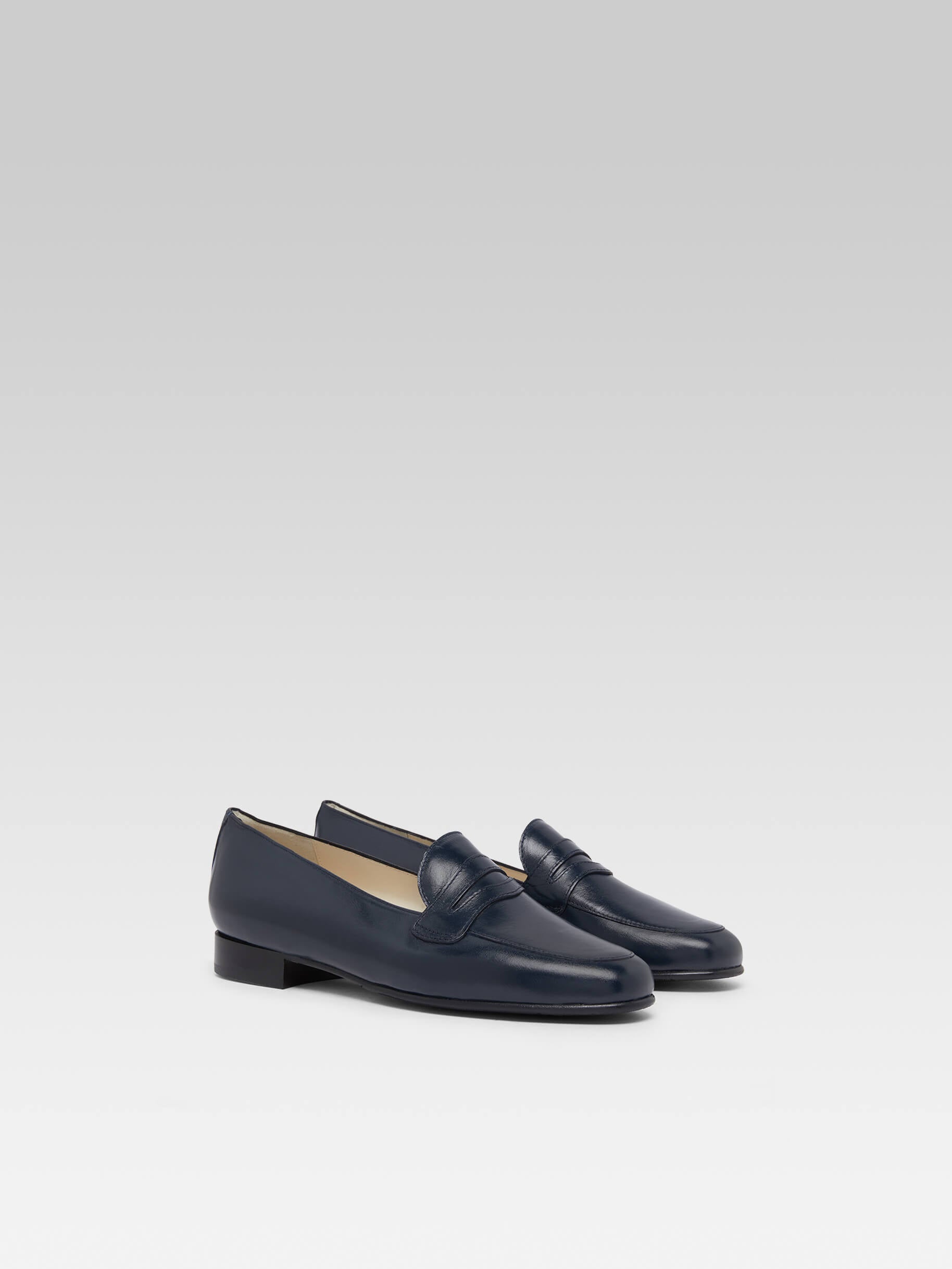 2100 - Mocassins cuir bleu marine - Image numéro 4