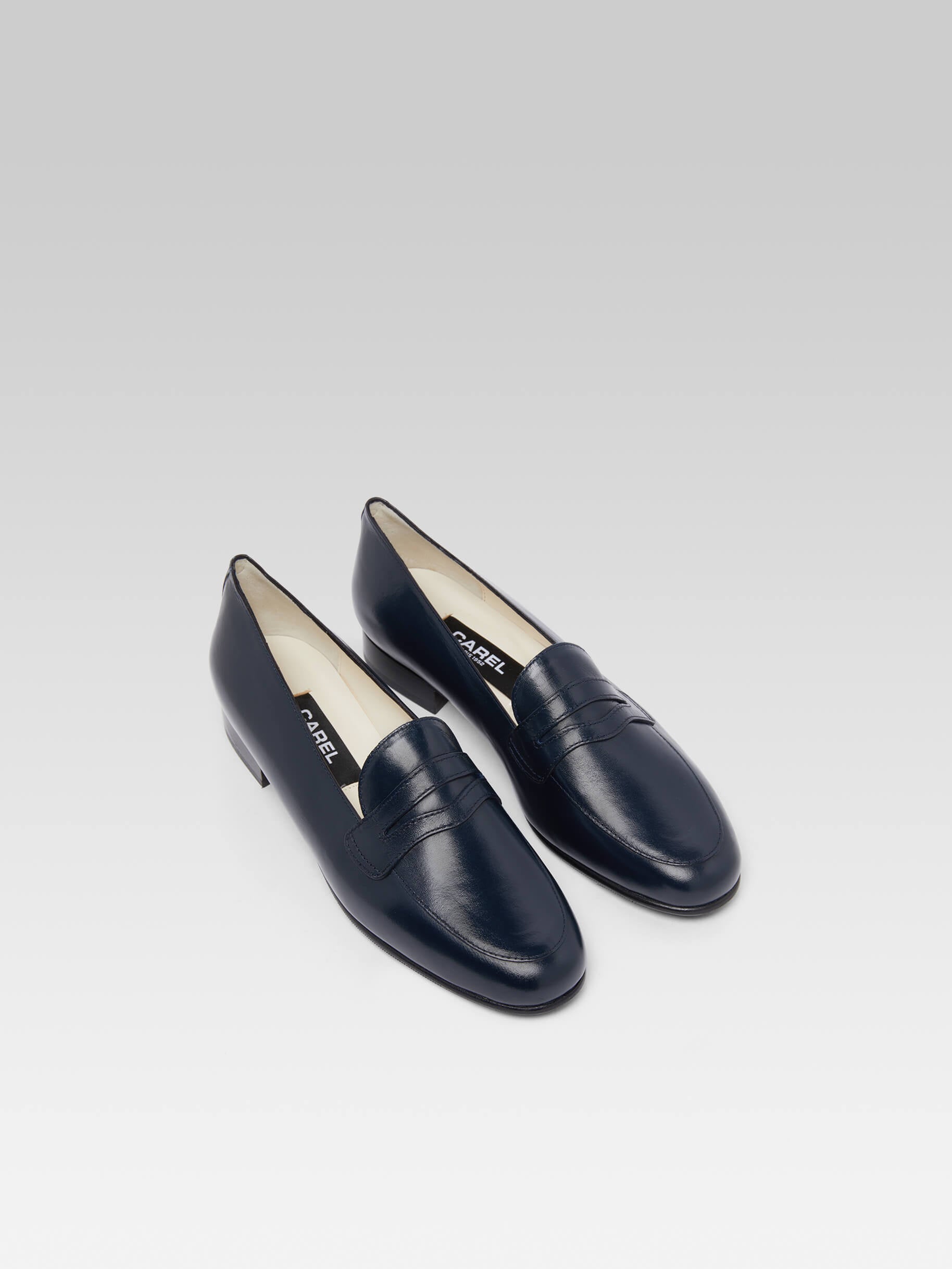 2100 - Mocassins cuir bleu marine - Image numéro 3
