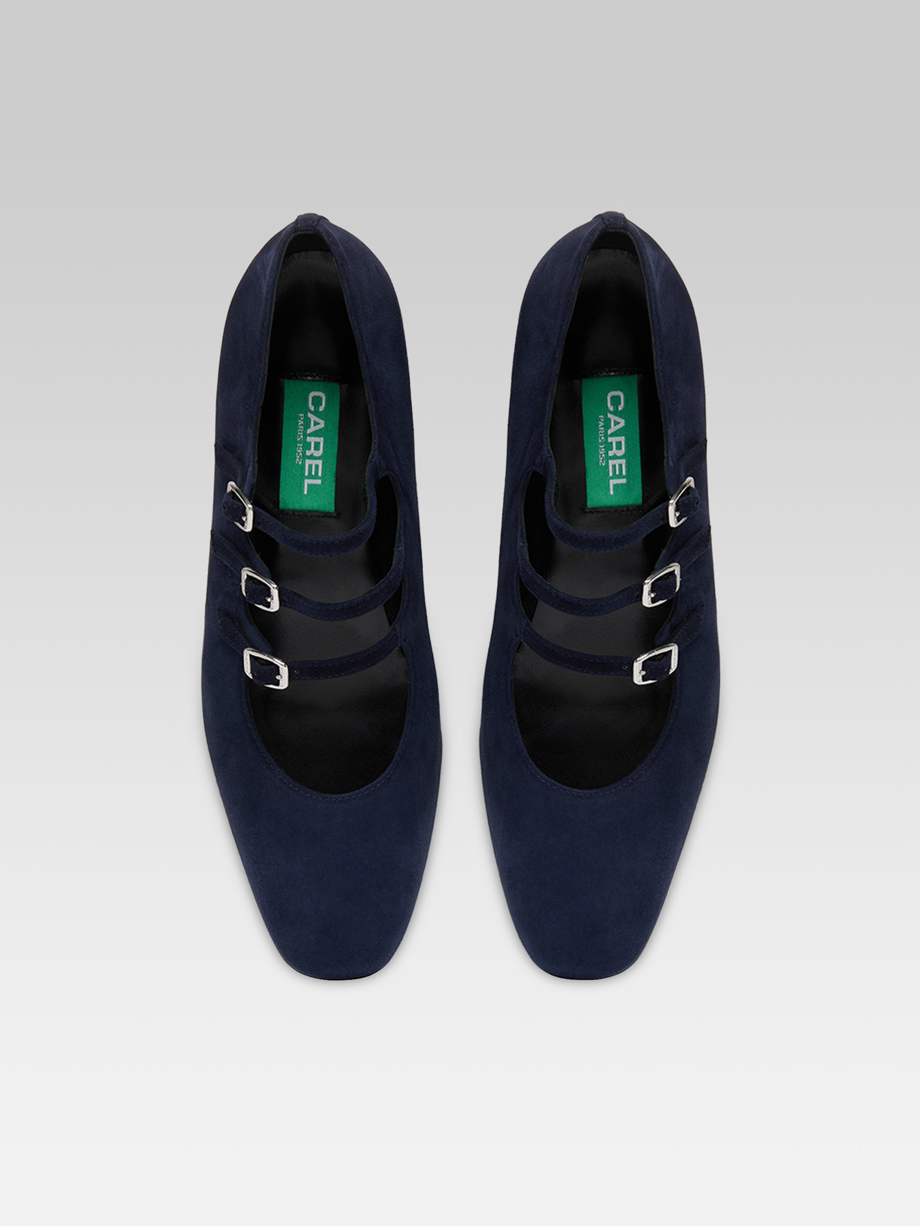 Kina - Upcycled navy suede Mary Jane pumps - Image number 4